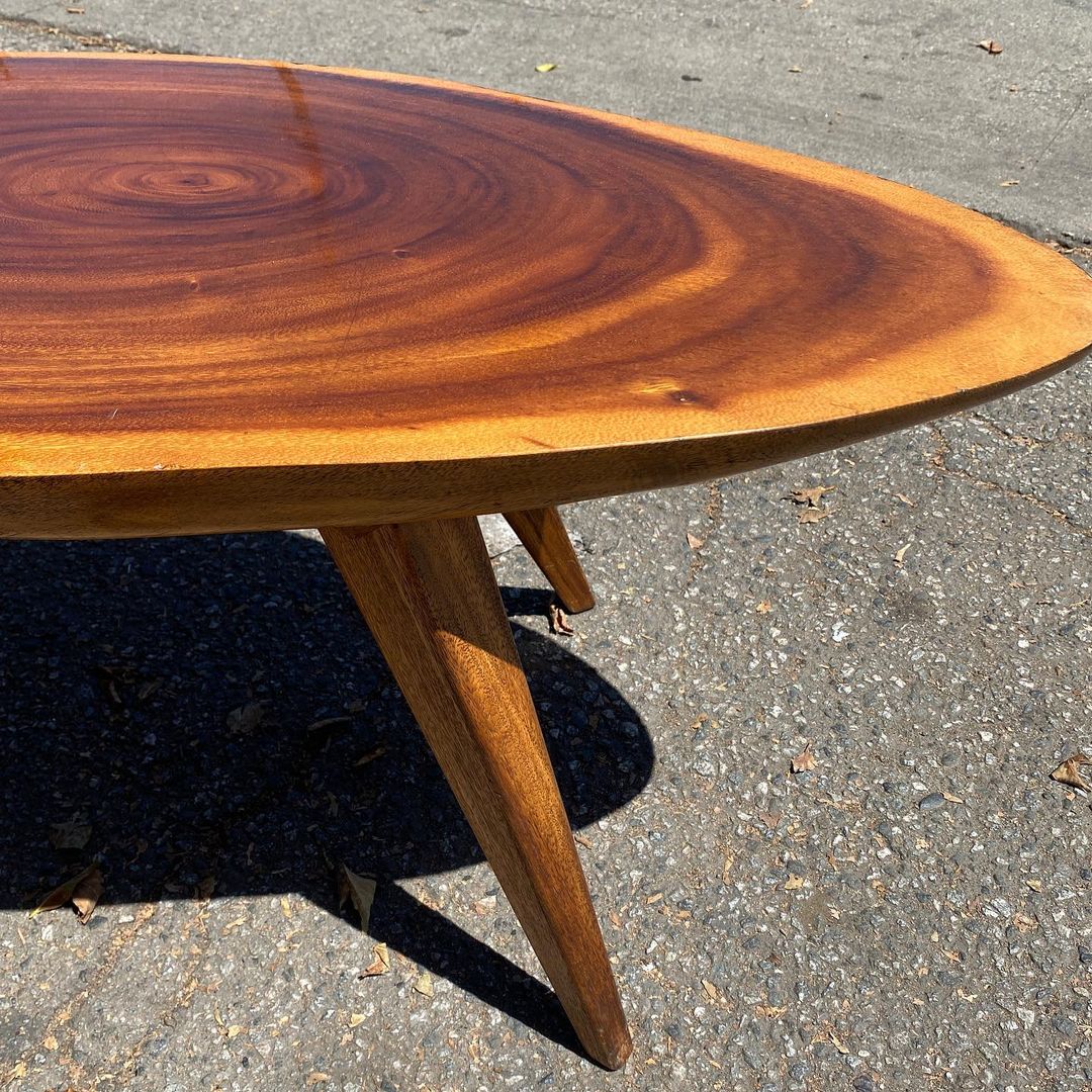 1950s Live Edge Monkeypod Wood Table