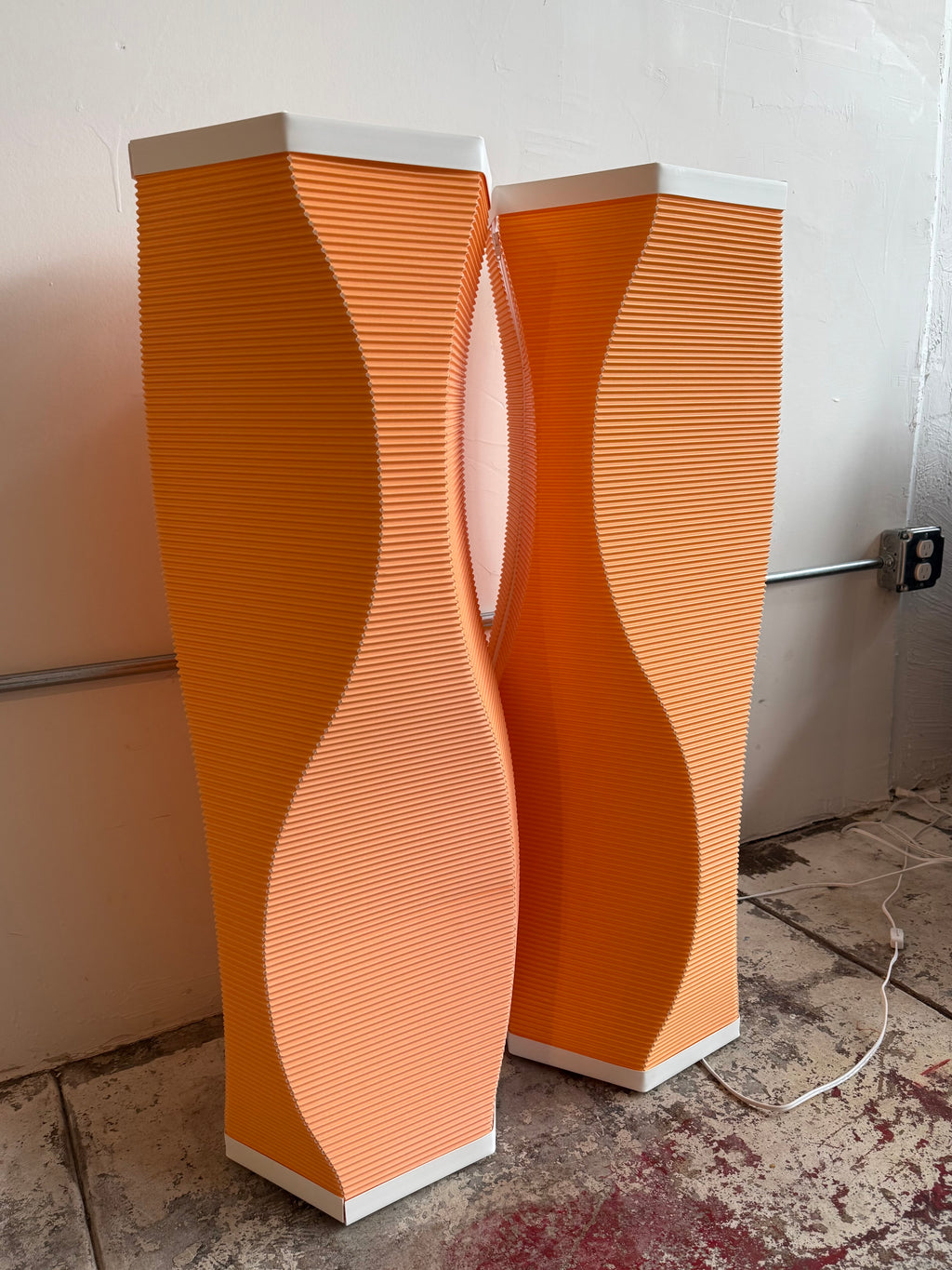 Roland Simmons Corrugated Floor Lamps