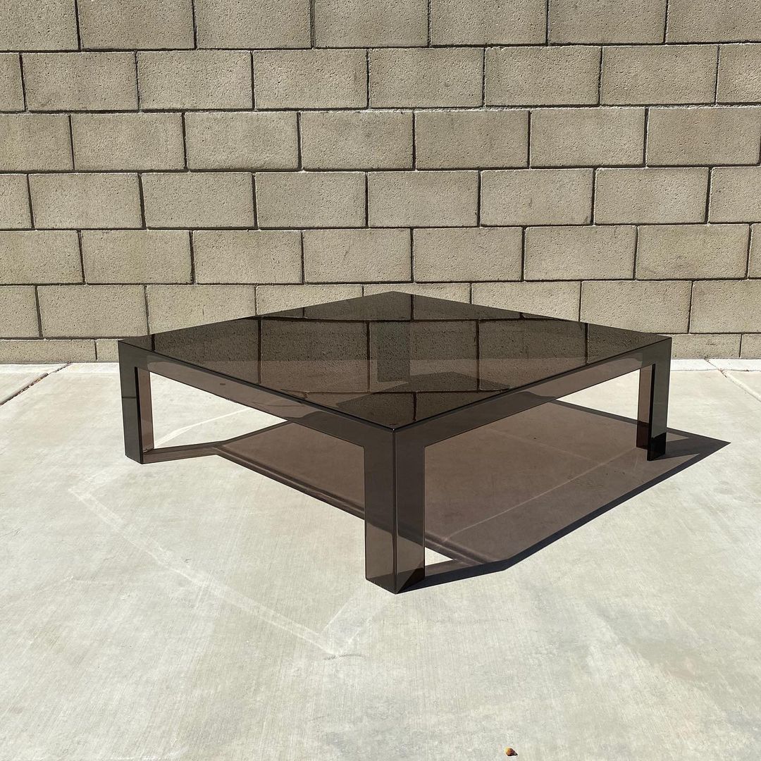 Kartell Invisible Light Coffee Table in Smoke Grey by Tokujin Yoshioka