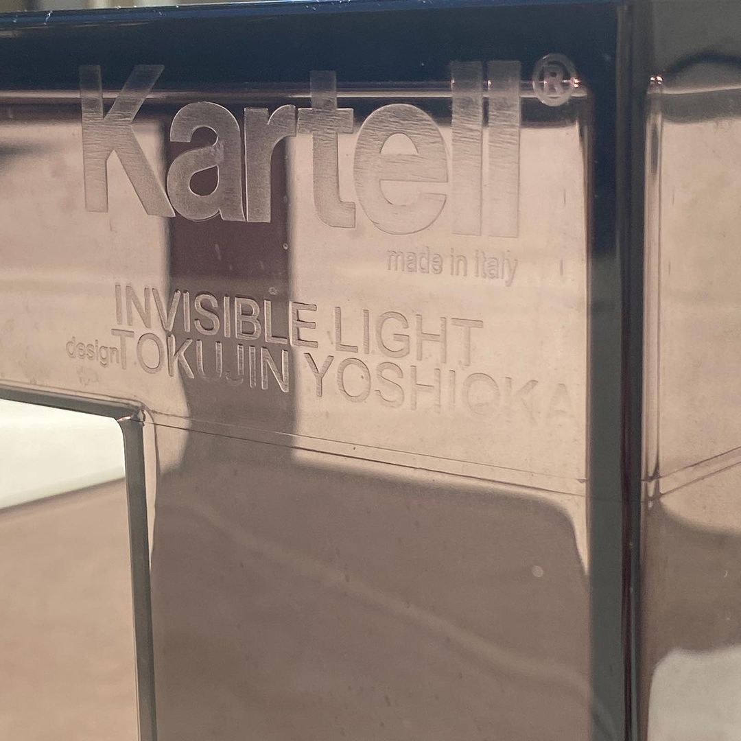 Kartell Invisible Light Coffee Table in Smoke Grey by Tokujin Yoshioka