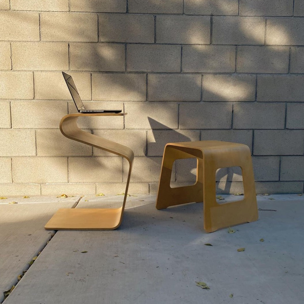 Magazine Rack & Cutout Birch Wood Side Tables