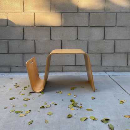 Magazine Rack & Cutout Birch Wood Side Tables