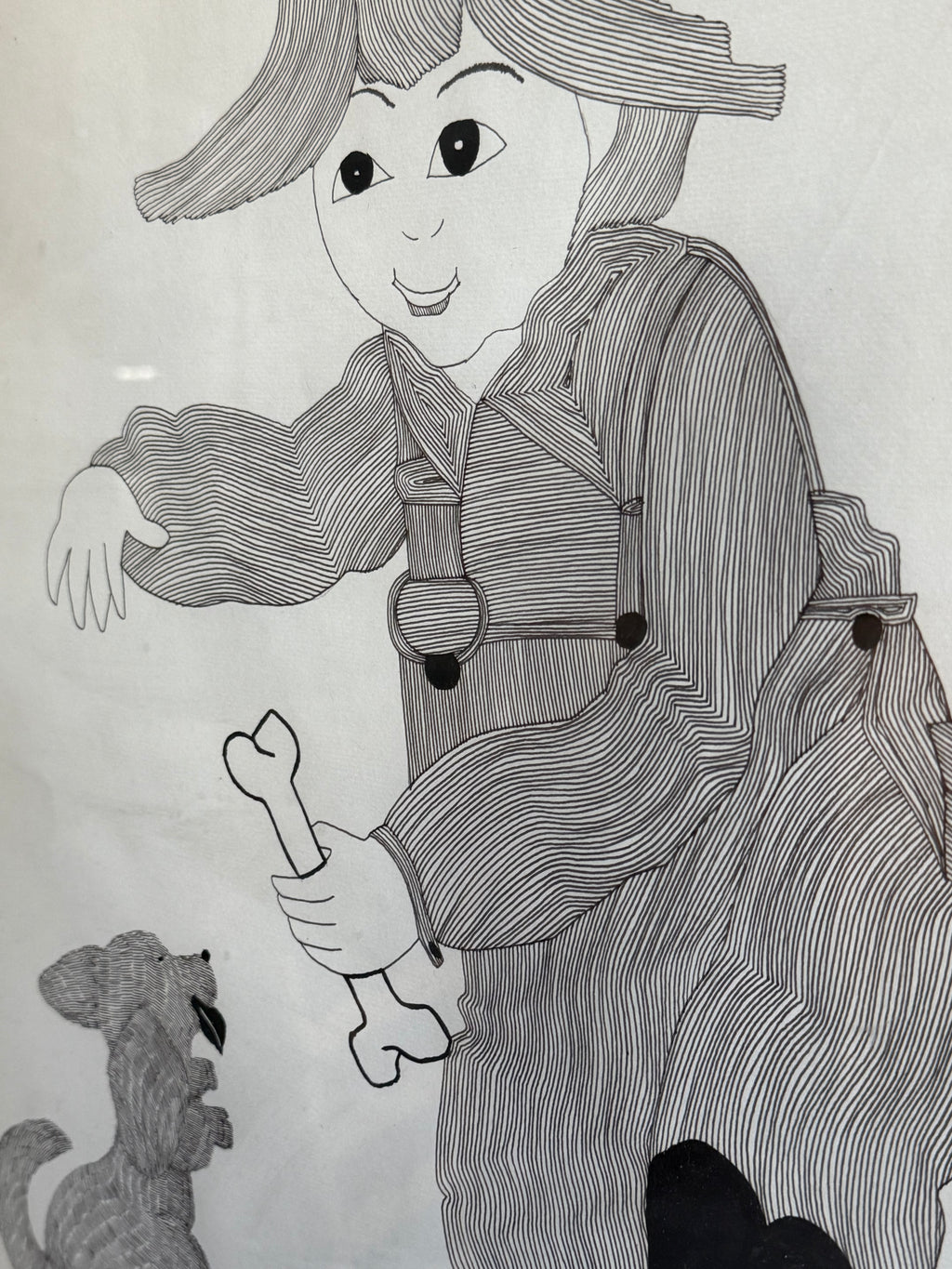 1980’s Milton Davis Original Indian Ink Drawing
