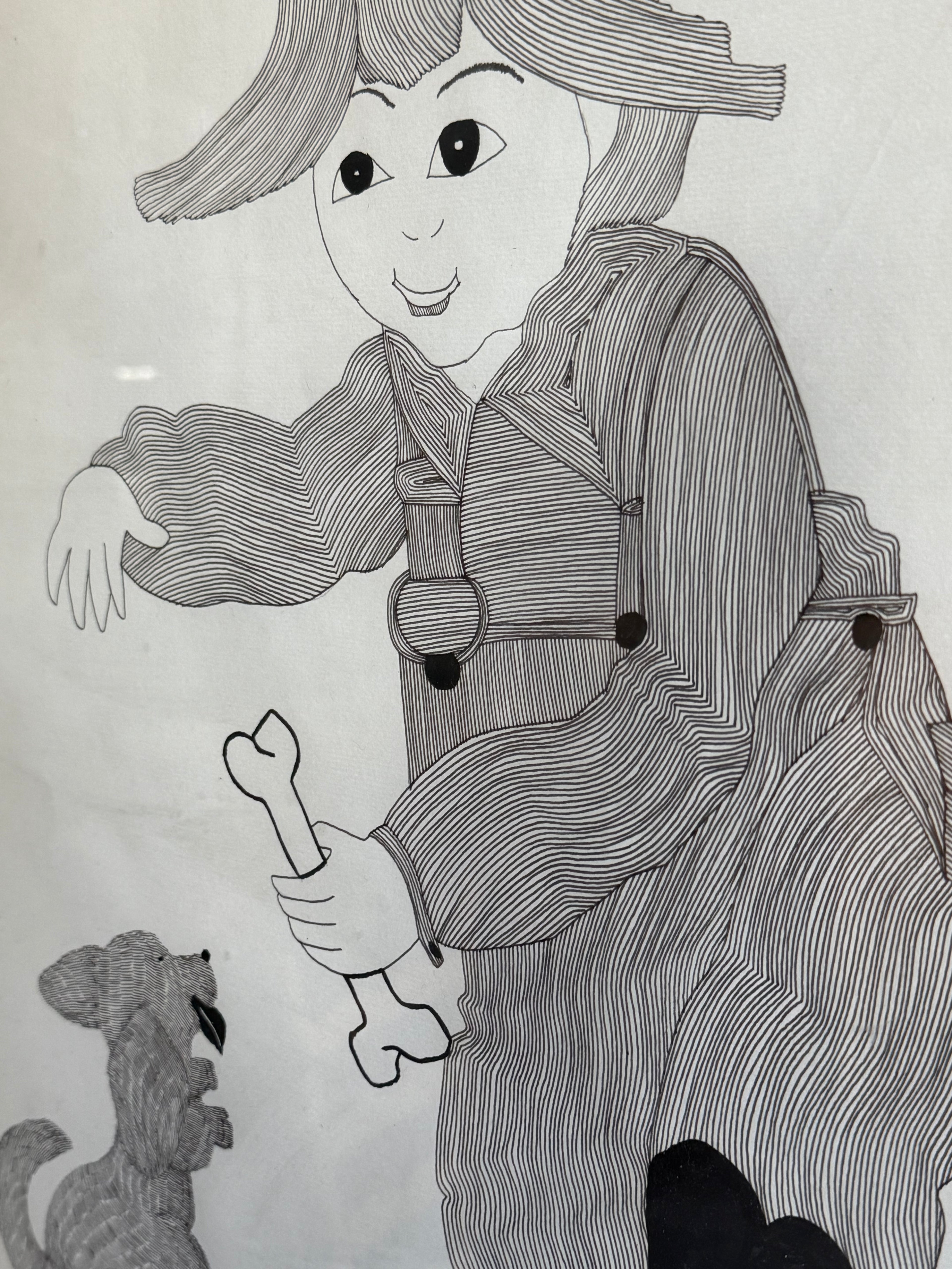 1980’s Milton Davis Original Indian Ink Drawing