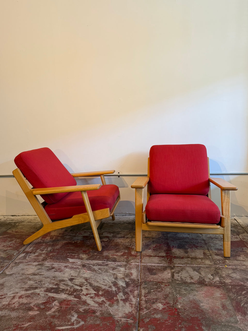 Early 2000’s Hans J Wegner Ge290 Easy Chairs for Getama