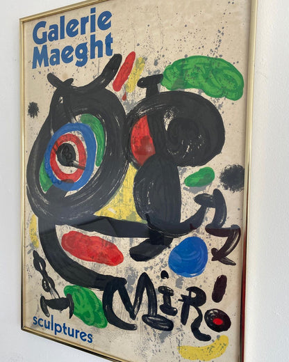 Framed Joan Miro Sculptures Exhibition Print at Galerie Maeght