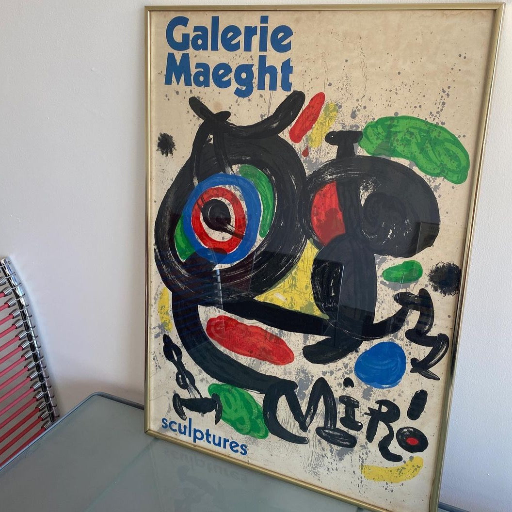 Framed Joan Miro Sculptures Exhibition Print at Galerie Maeght