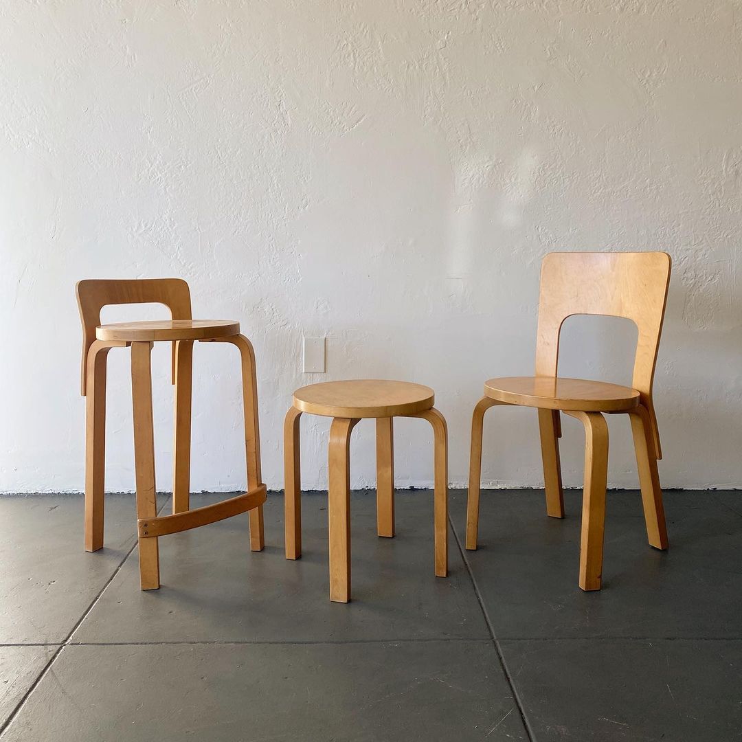 Vintage ICF Alvar Aalto k65 Stool