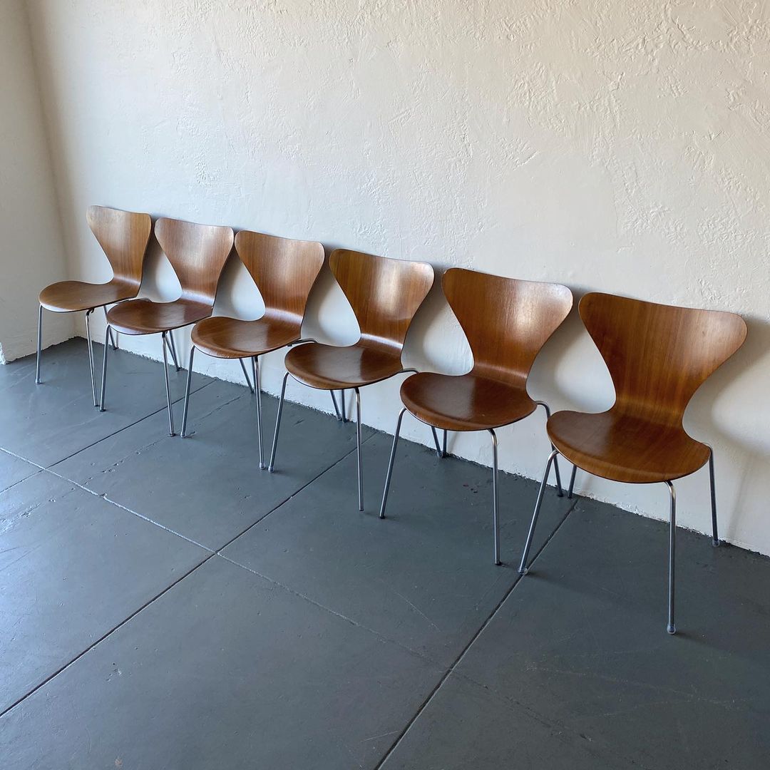 1970s Fritz Hansen Series 7 Chairs by Arne Jacobsen, 1955