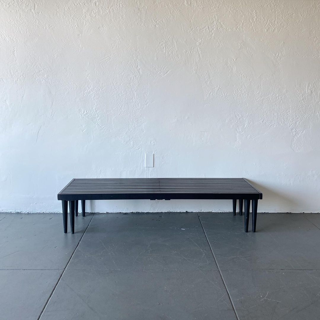 John Keal for Brown Saltman Extendable Slat Bench / Coffee Table, 1960s