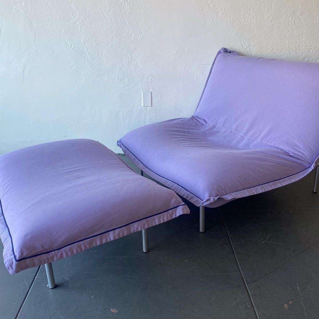 Ligne Roset Calin Pillow Lounge Chair & Ottoman by Pascal Mourgue, 1994