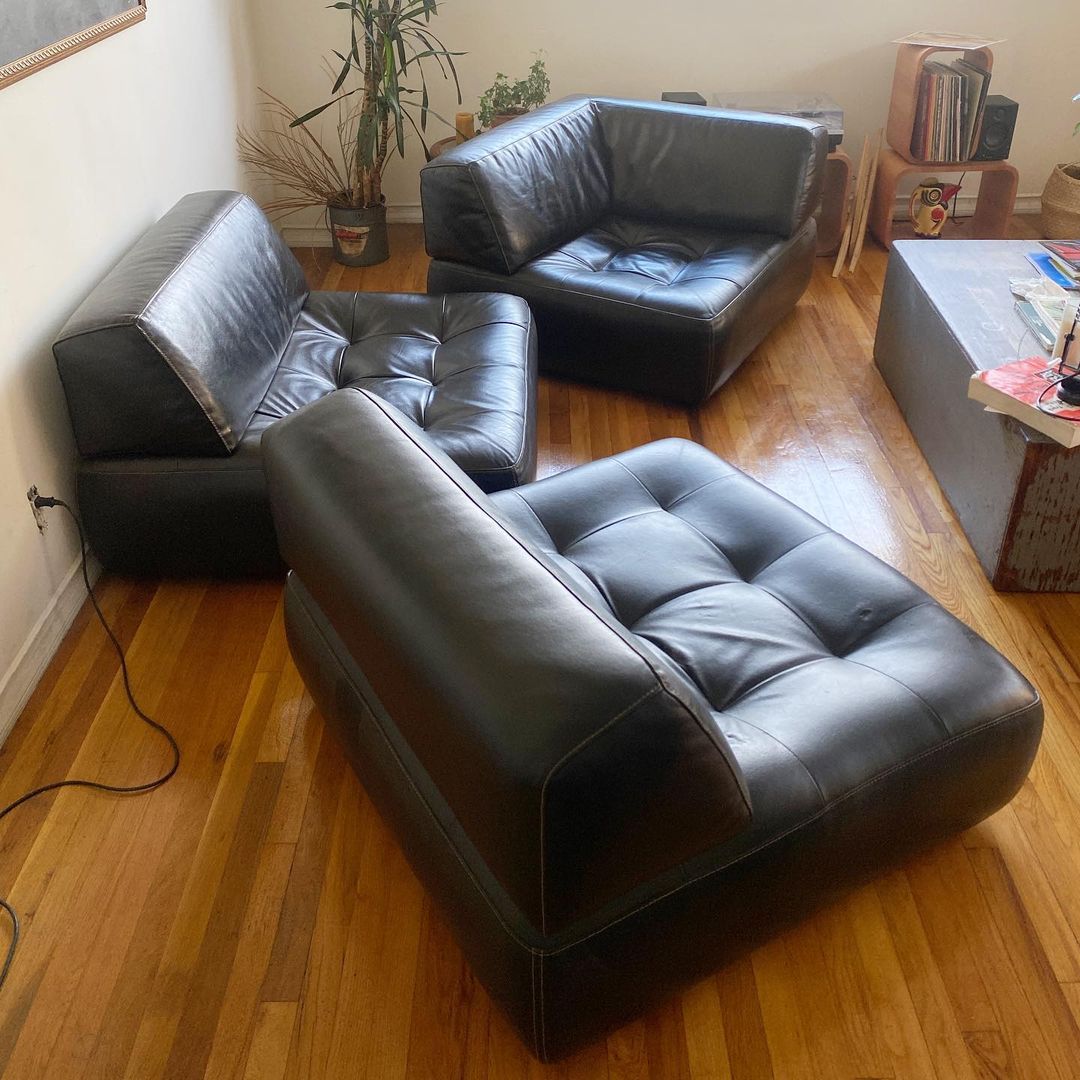 Roche Bobois 3 Piece Flight Jacket Modular Sofa