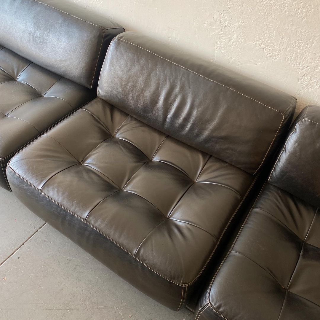 Roche Bobois 3 Piece Flight Jacket Modular Sofa