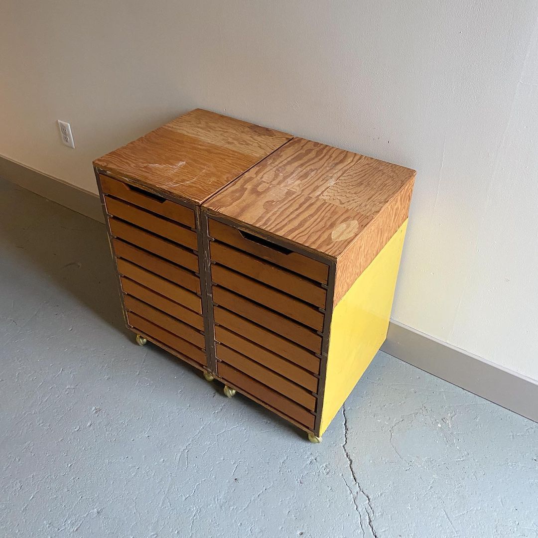 Handmade Wooden Storage Shelves on Casters