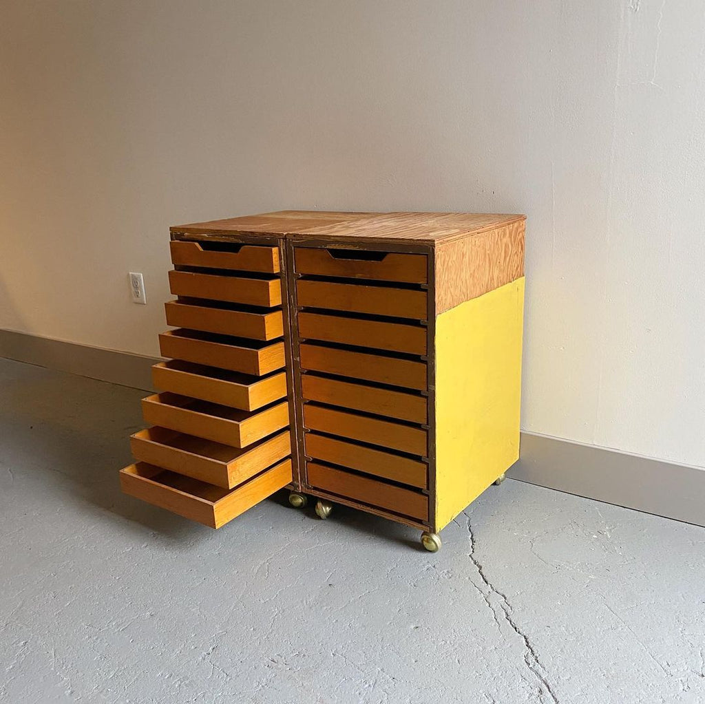 Handmade Wooden Storage Shelves on Casters