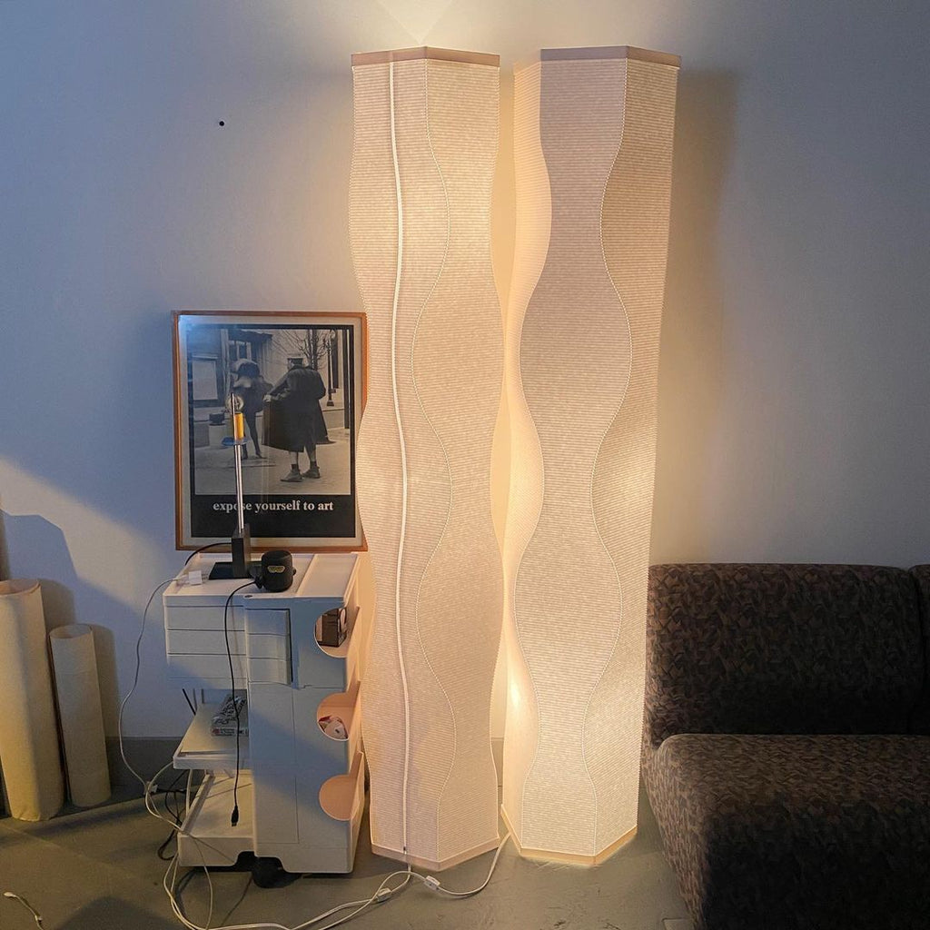 Roland Simmons Corrugated Paper Floor Lamps, 1995
