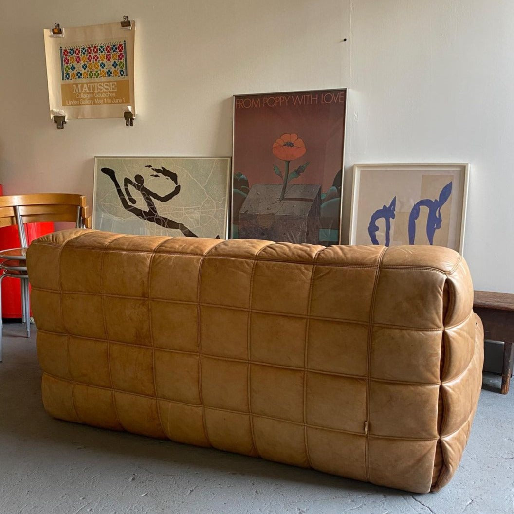 1970s Ligne Roset Kashima Leather Sofa by Michel Ducaroy