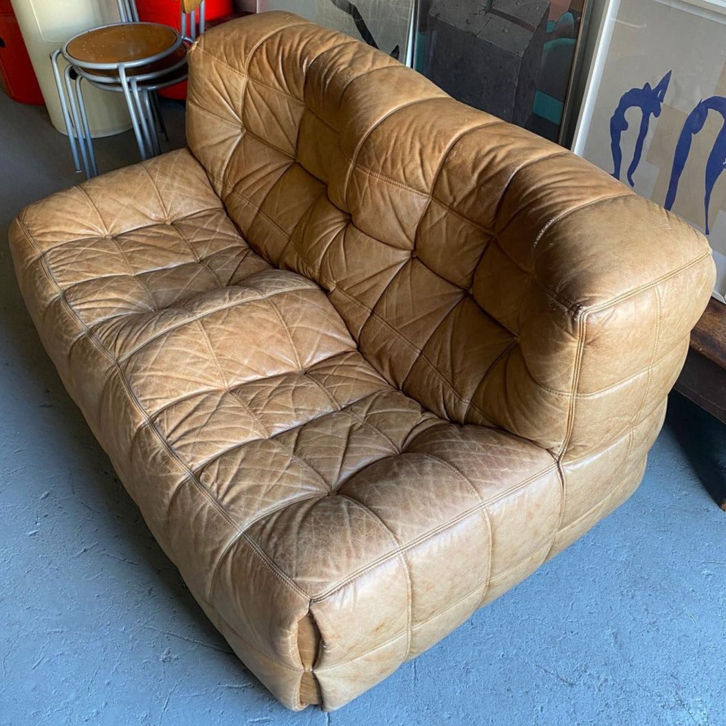 1970s Ligne Roset Kashima Leather Sofa by Michel Ducaroy