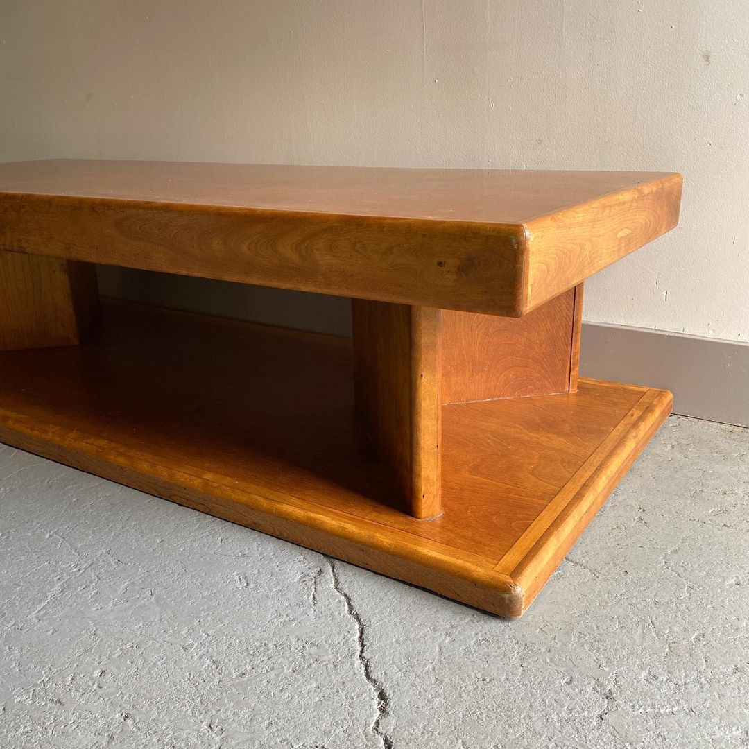Two Tier Oak Wood Coffee Table