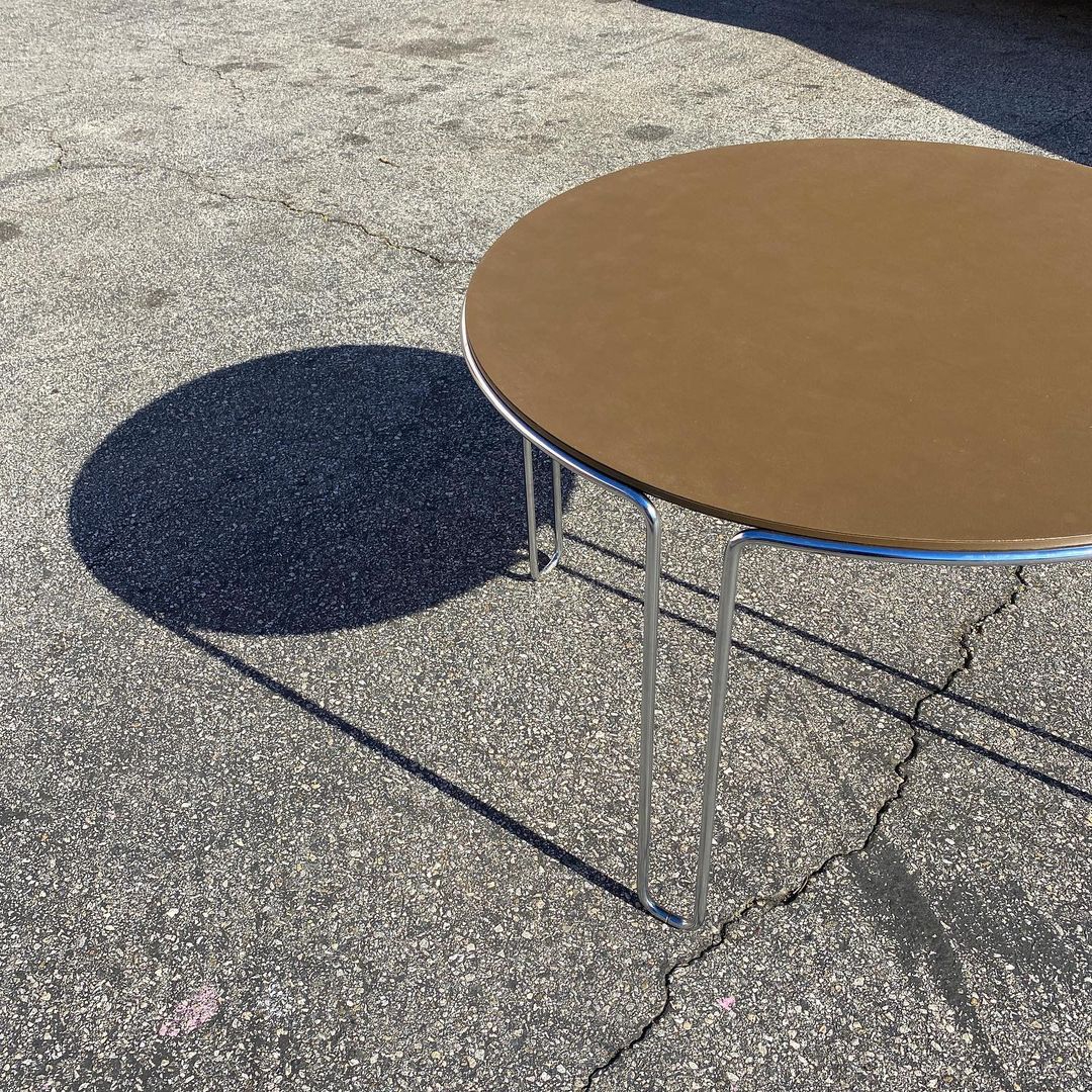 70s Bent Chrome Dining Table