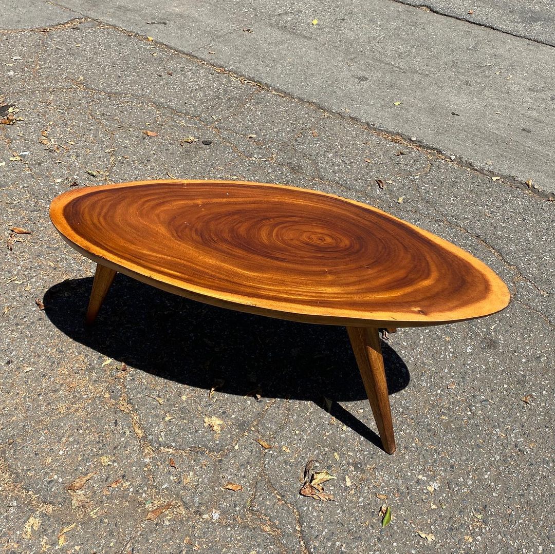 1950s Live Edge Monkeypod Wood Table