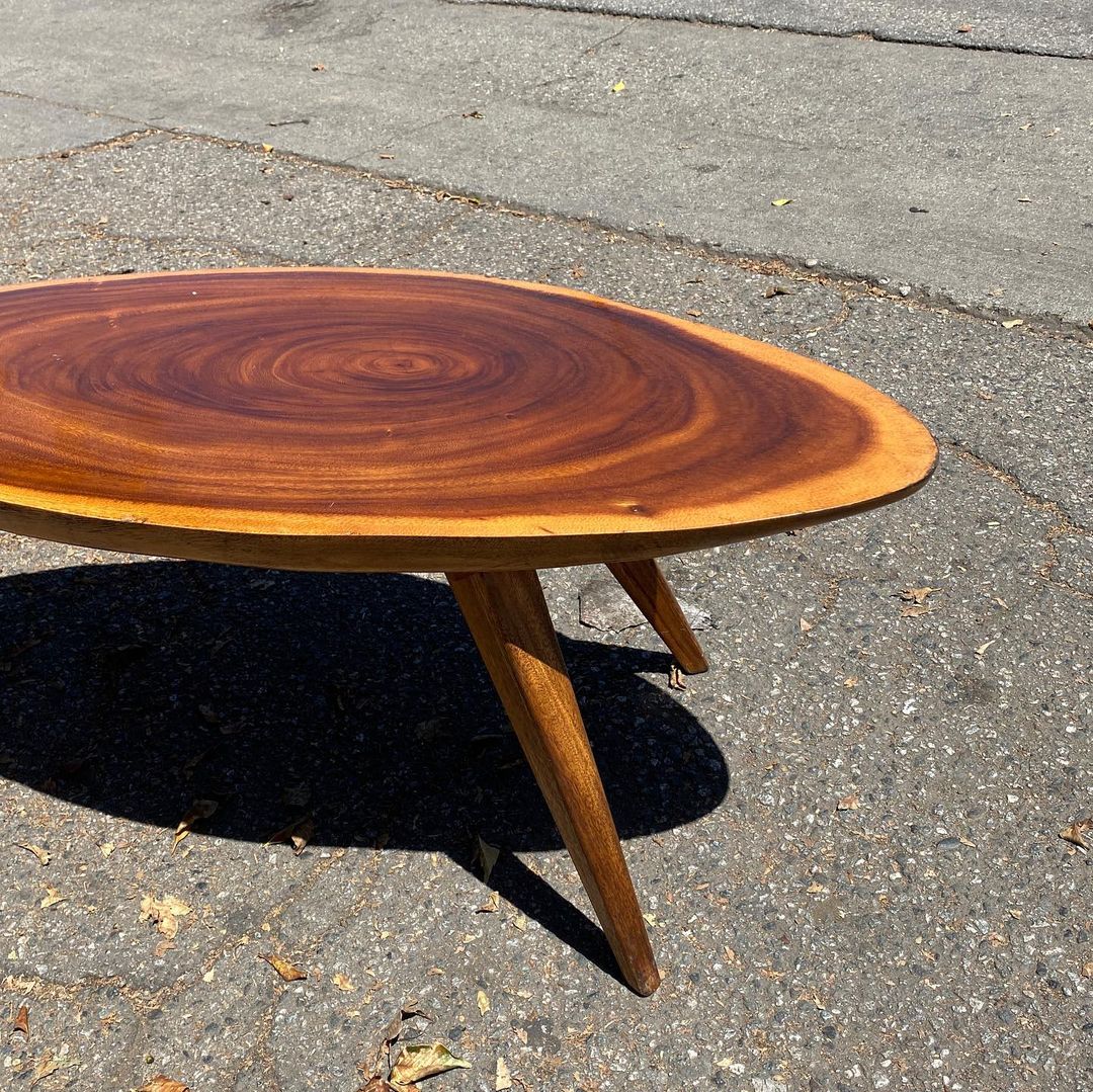 1950s Live Edge Monkeypod Wood Table