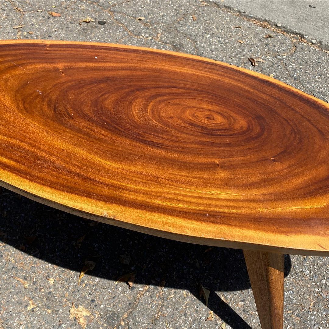 1950s Live Edge Monkeypod Wood Table