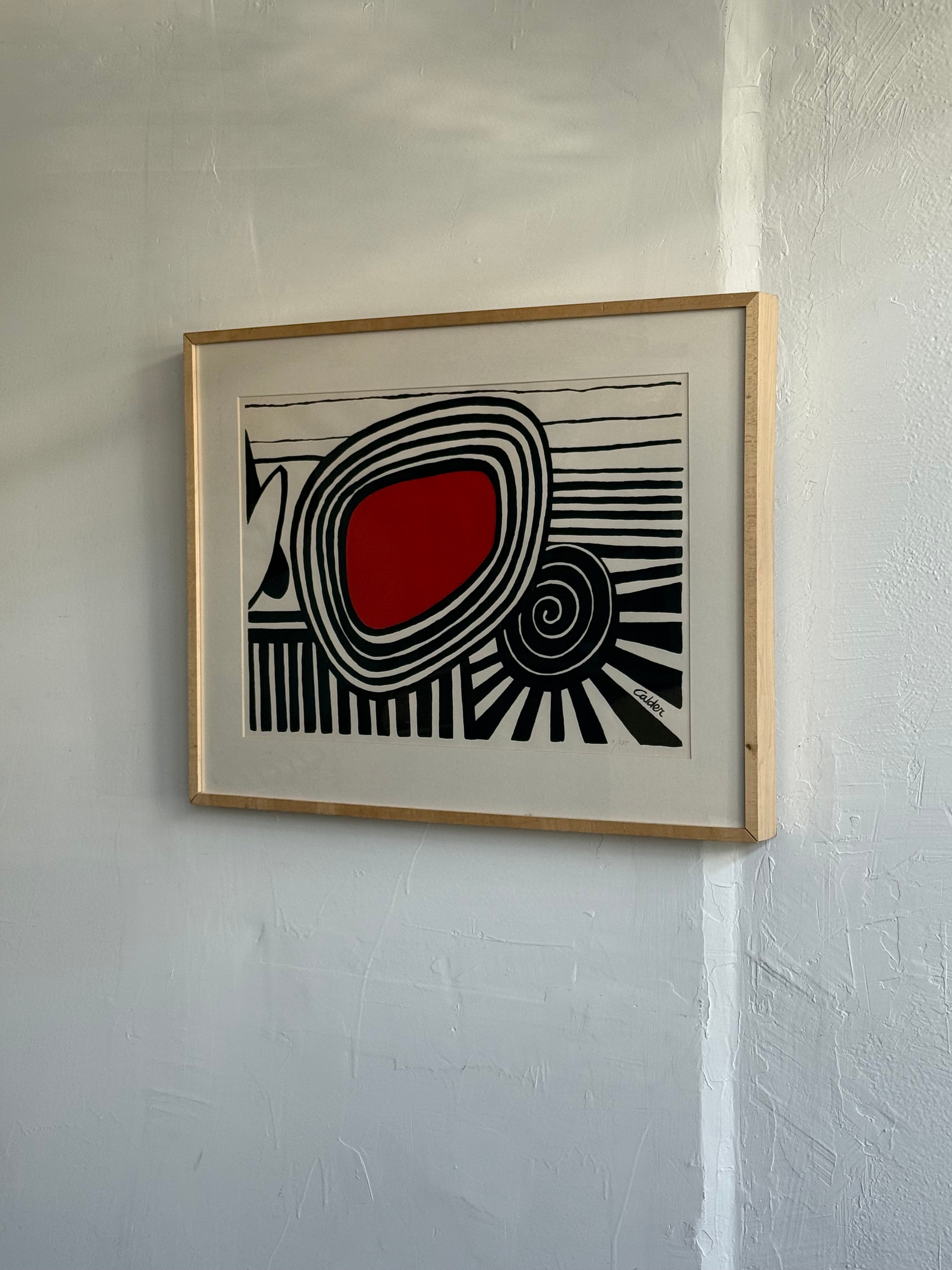 1970’s Alexander Calder Spirals and Hoops Numbered Lithograph 7/375
