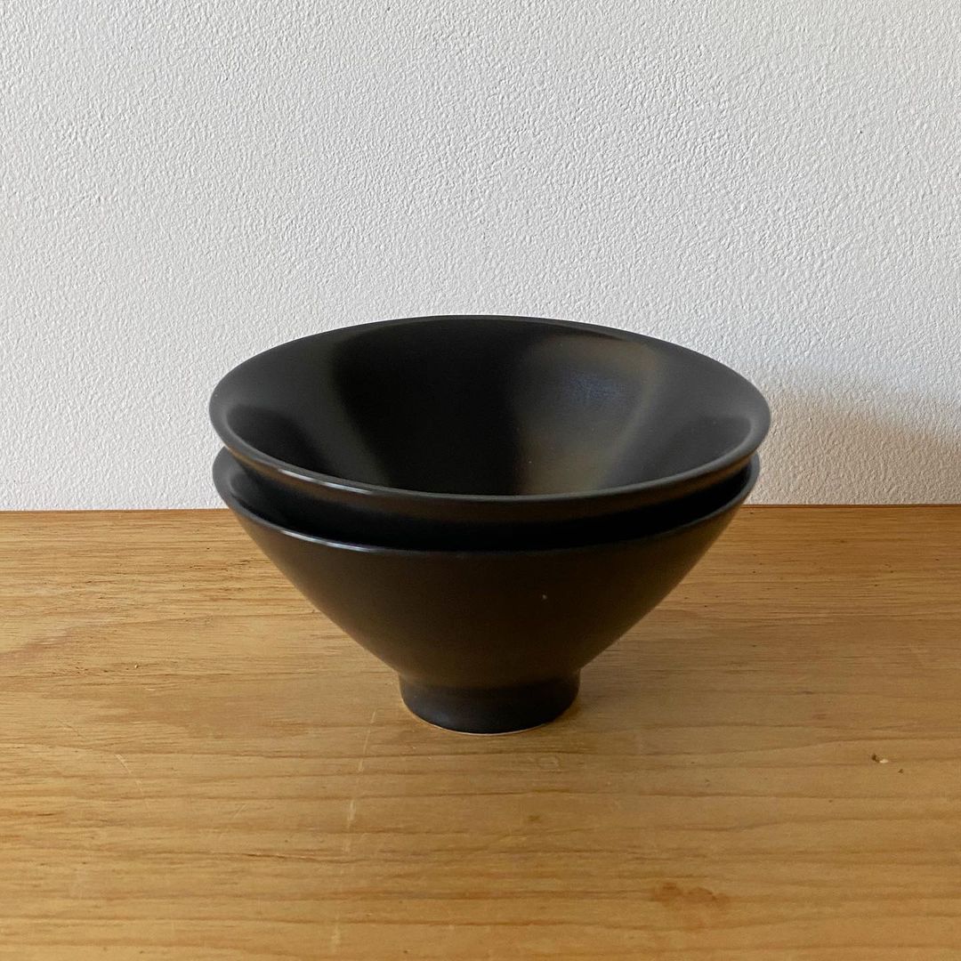 Ceramic Black Rice Bowls (2)