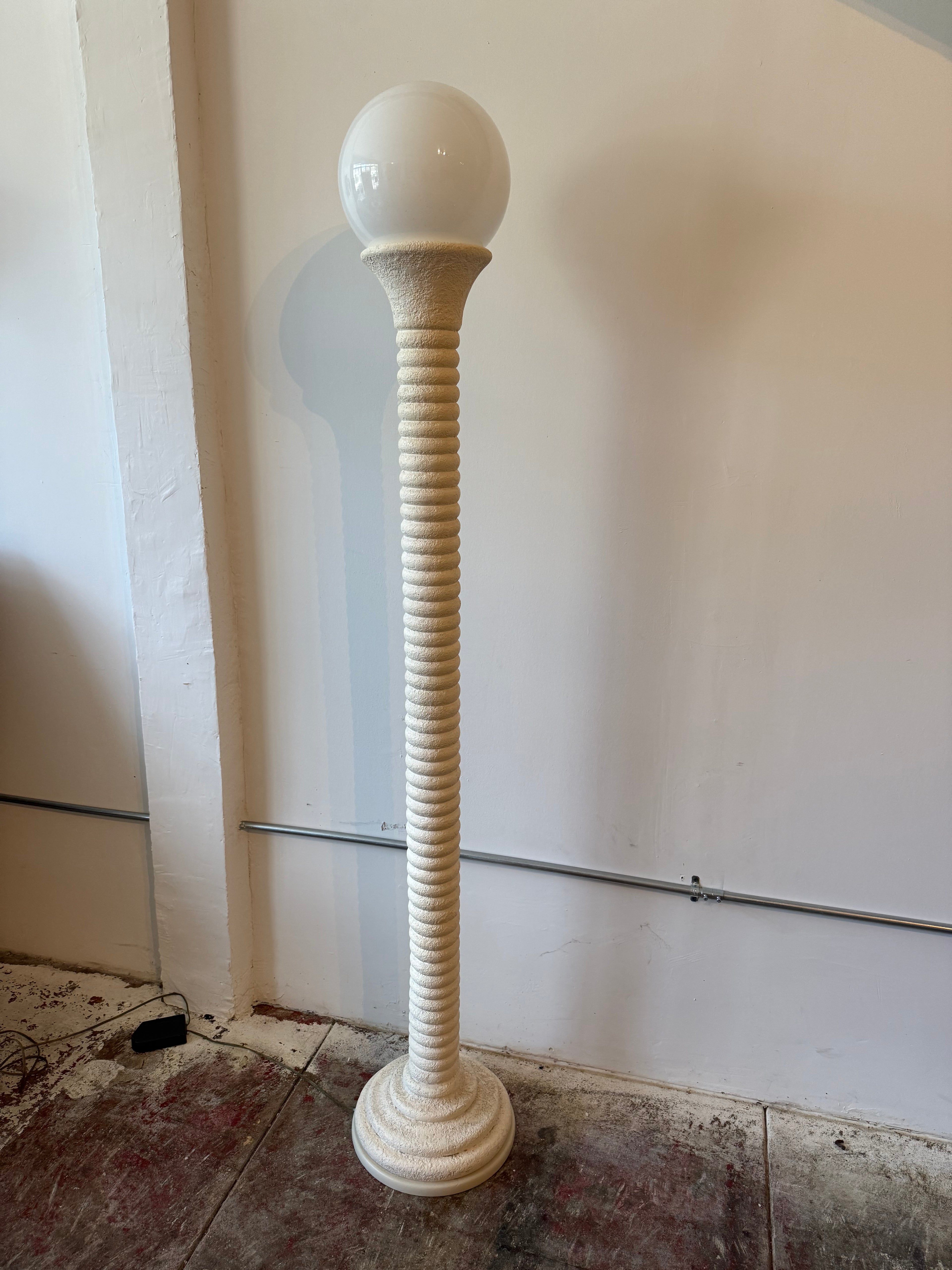 1980’s Italian Ribbed Pilar Floor Lamp by Relco Milano