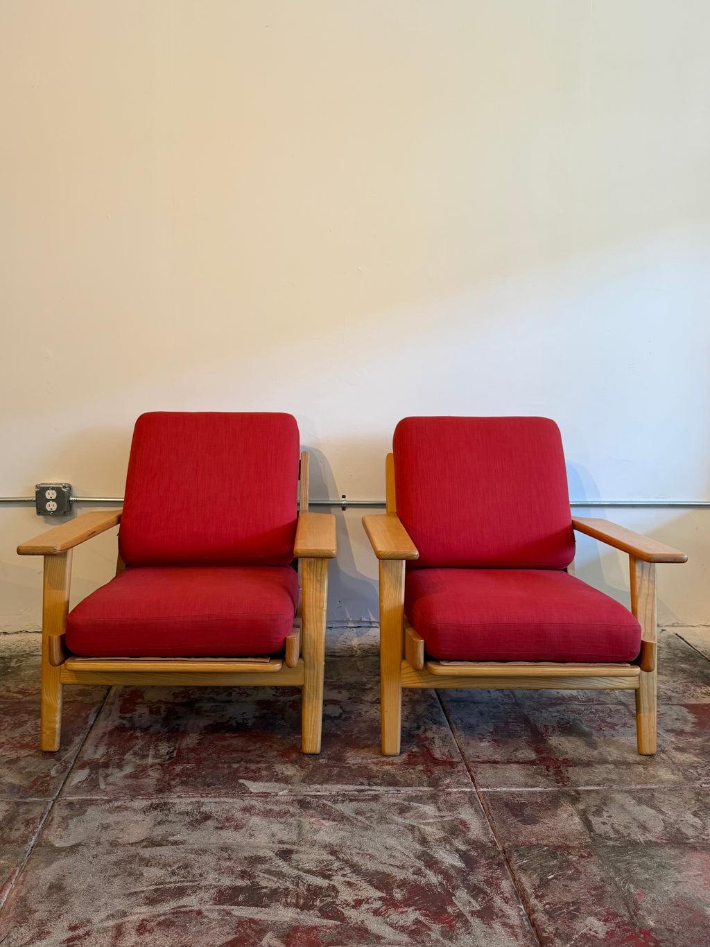Early 2000’s Hans J Wegner Ge290 Easy Chairs for Getama
