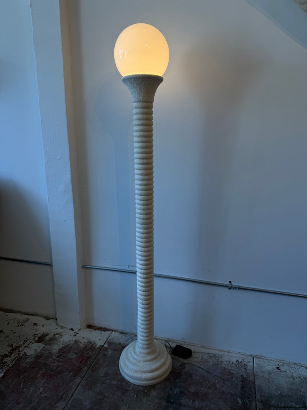 1980’s Italian Ribbed Pilar Floor Lamp by Relco Milano