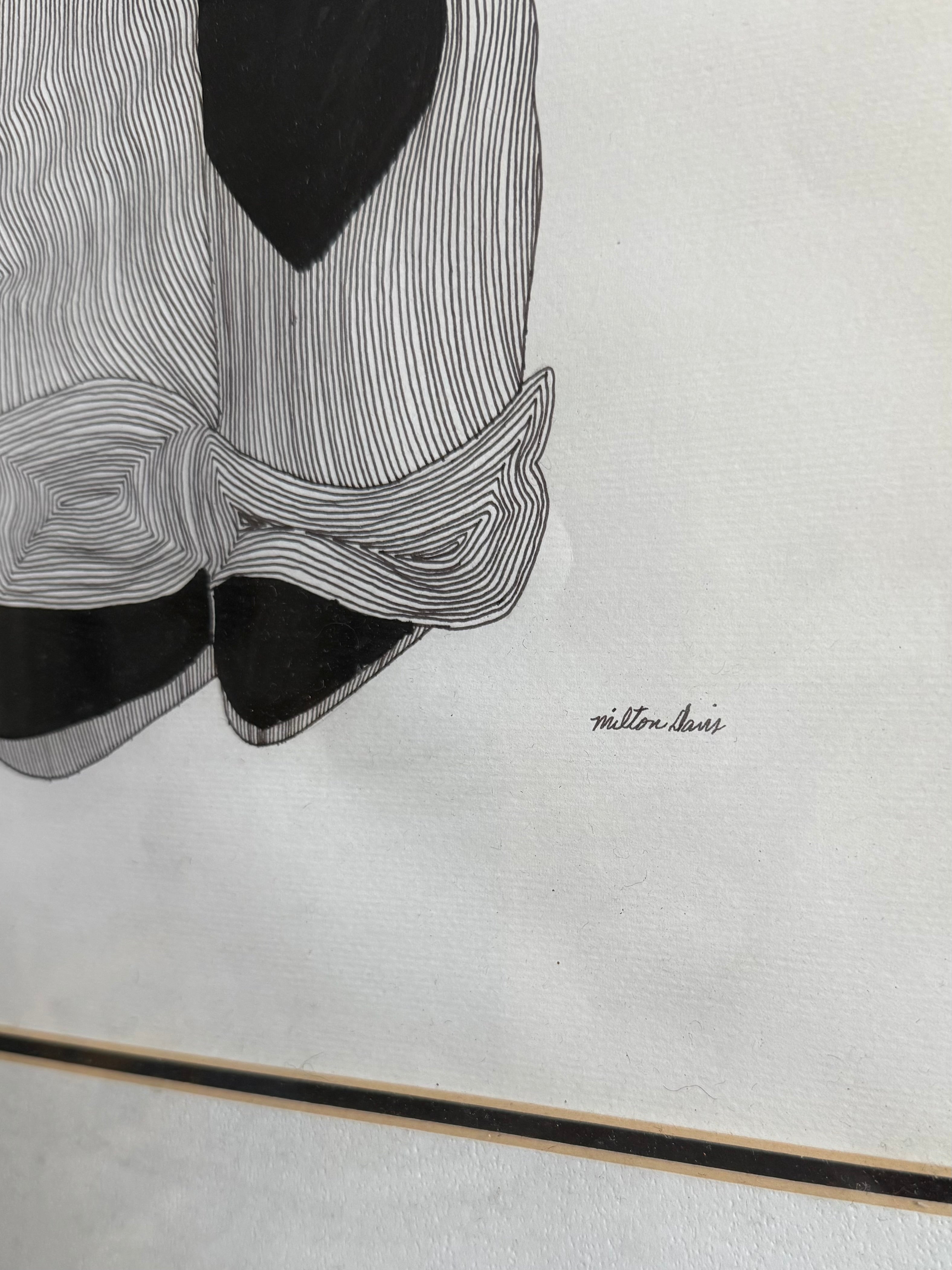 1980’s Milton Davis Original Indian Ink Drawing