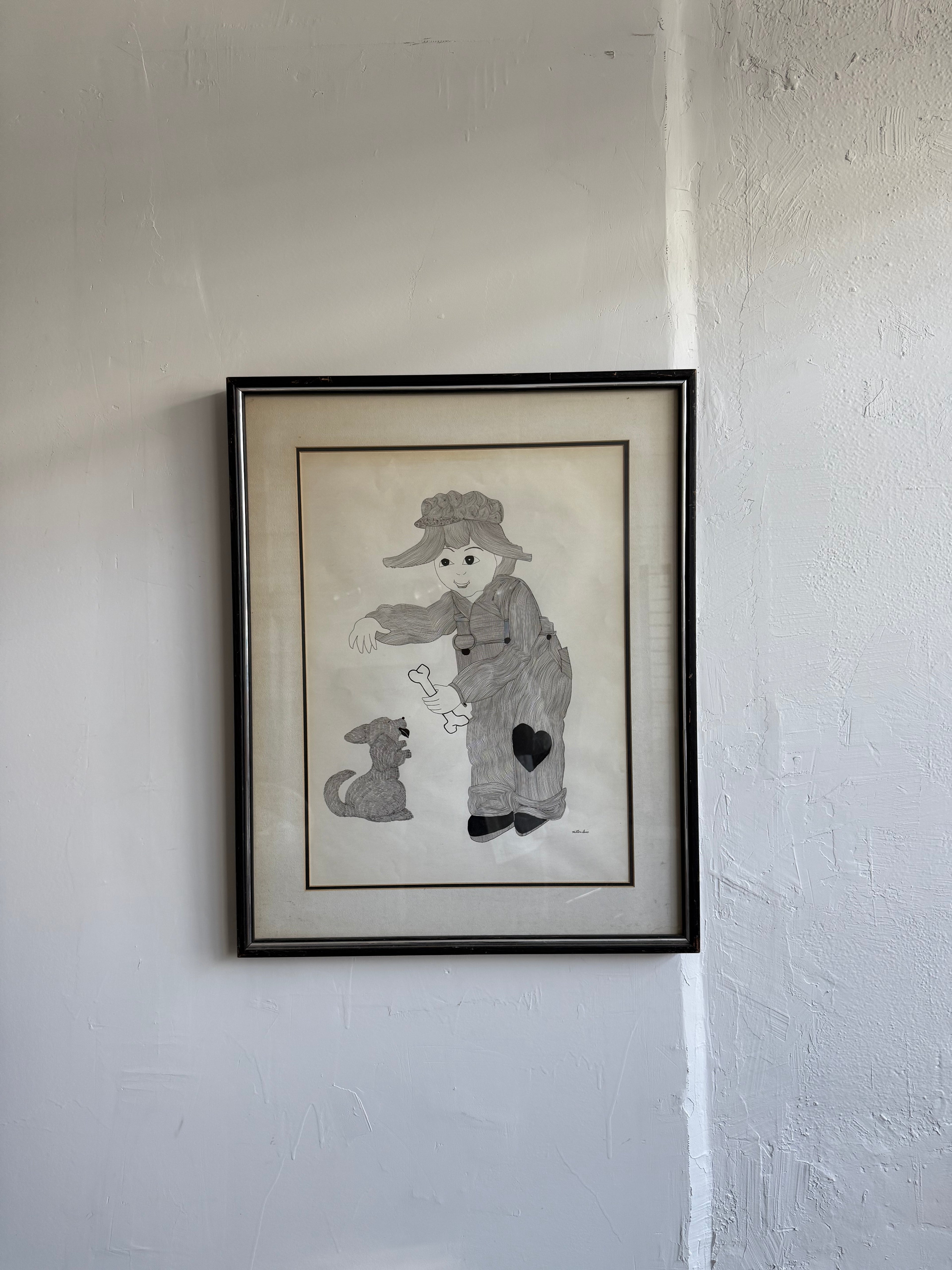 1980’s Milton Davis Original Indian Ink Drawing