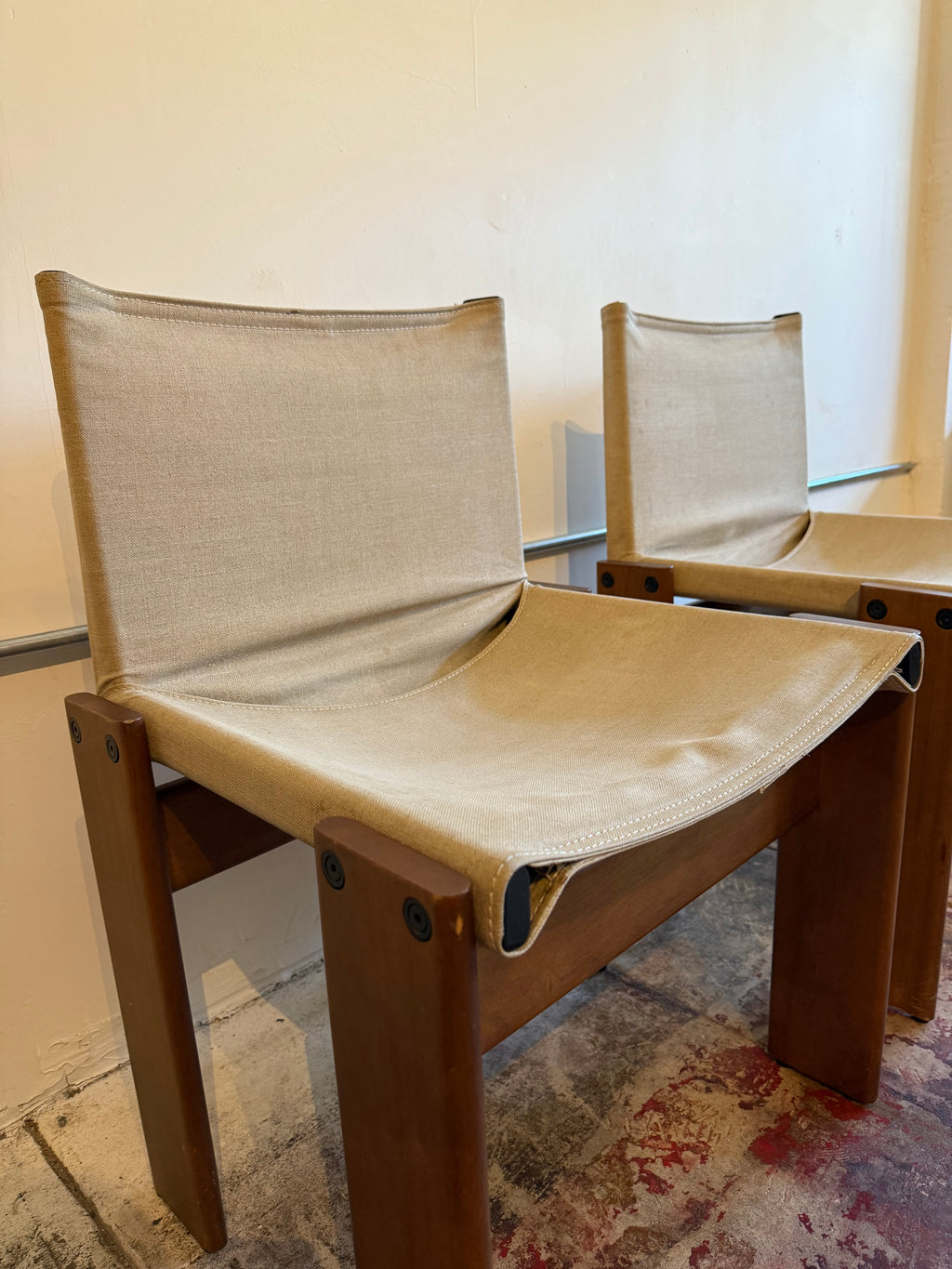 1970’s Afra & Tobia Scarpa Monk Chairs for Molteni