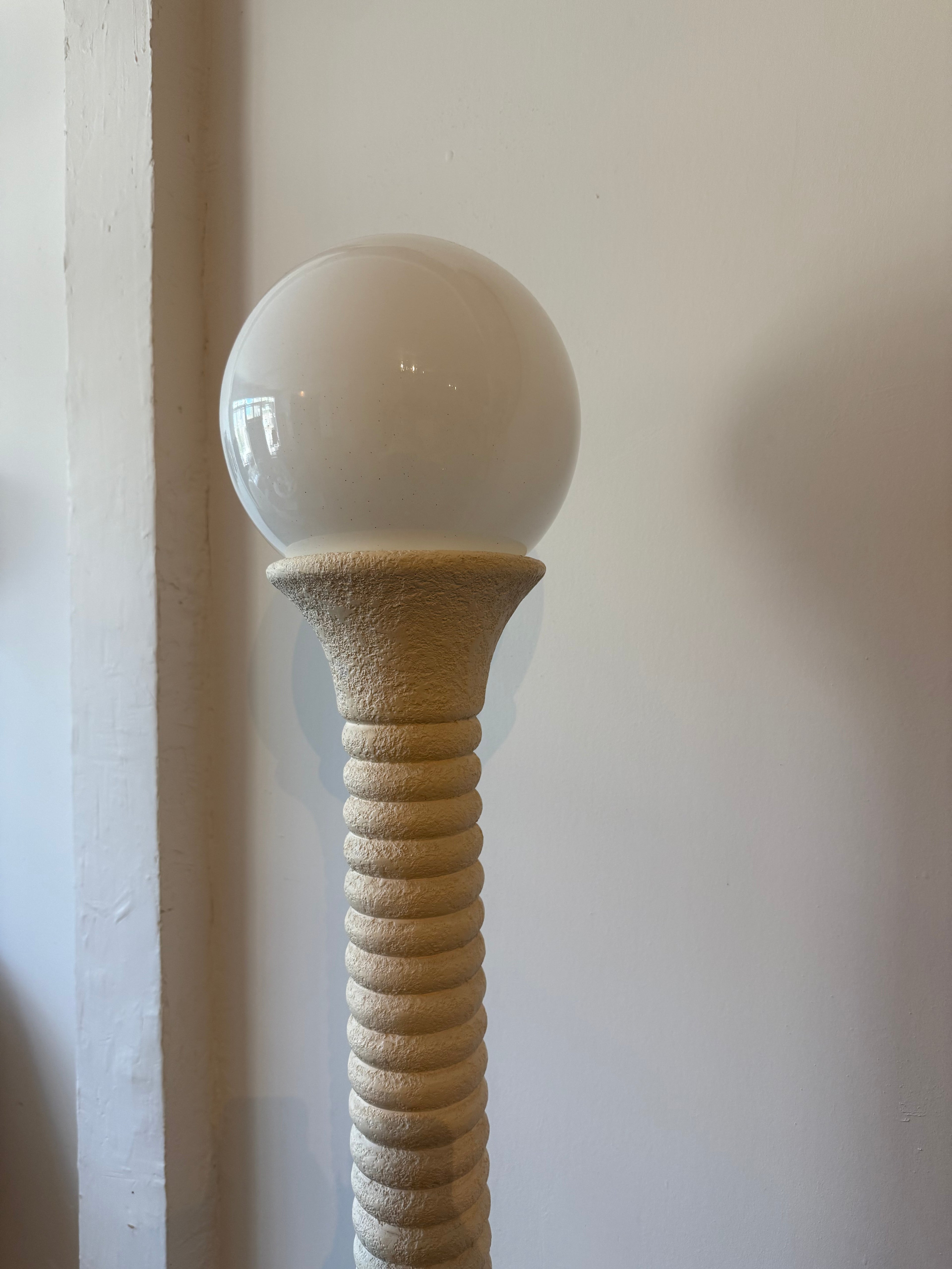 1980’s Italian Ribbed Pilar Floor Lamp by Relco Milano