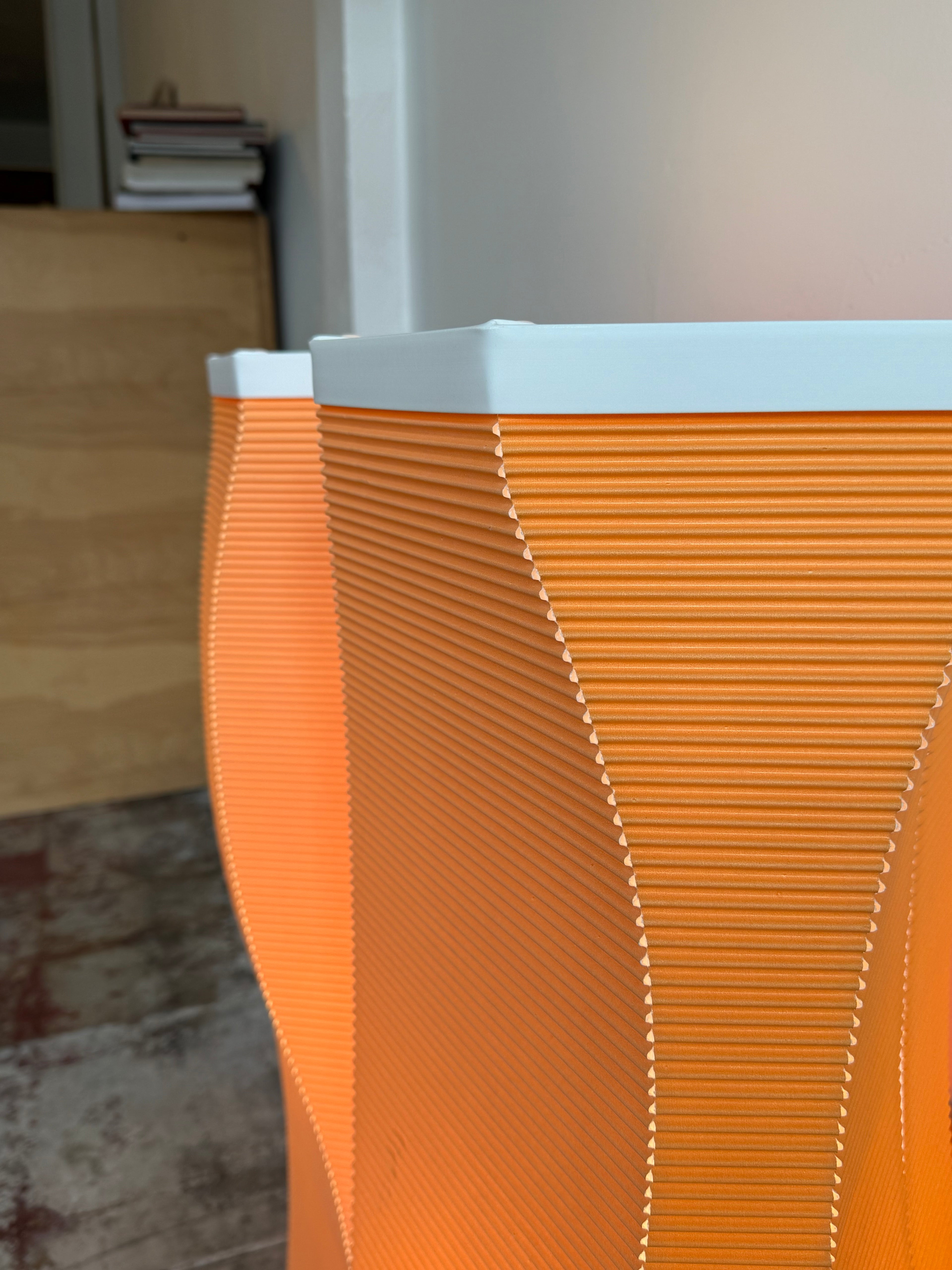 Roland Simmons Corrugated Floor Lamps