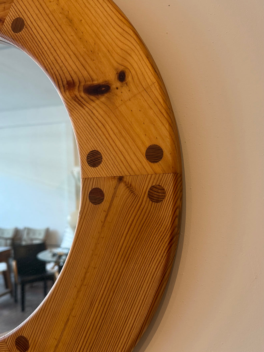 1970s Pine Wall Mirror by Uno Kristiansson, Sweden
