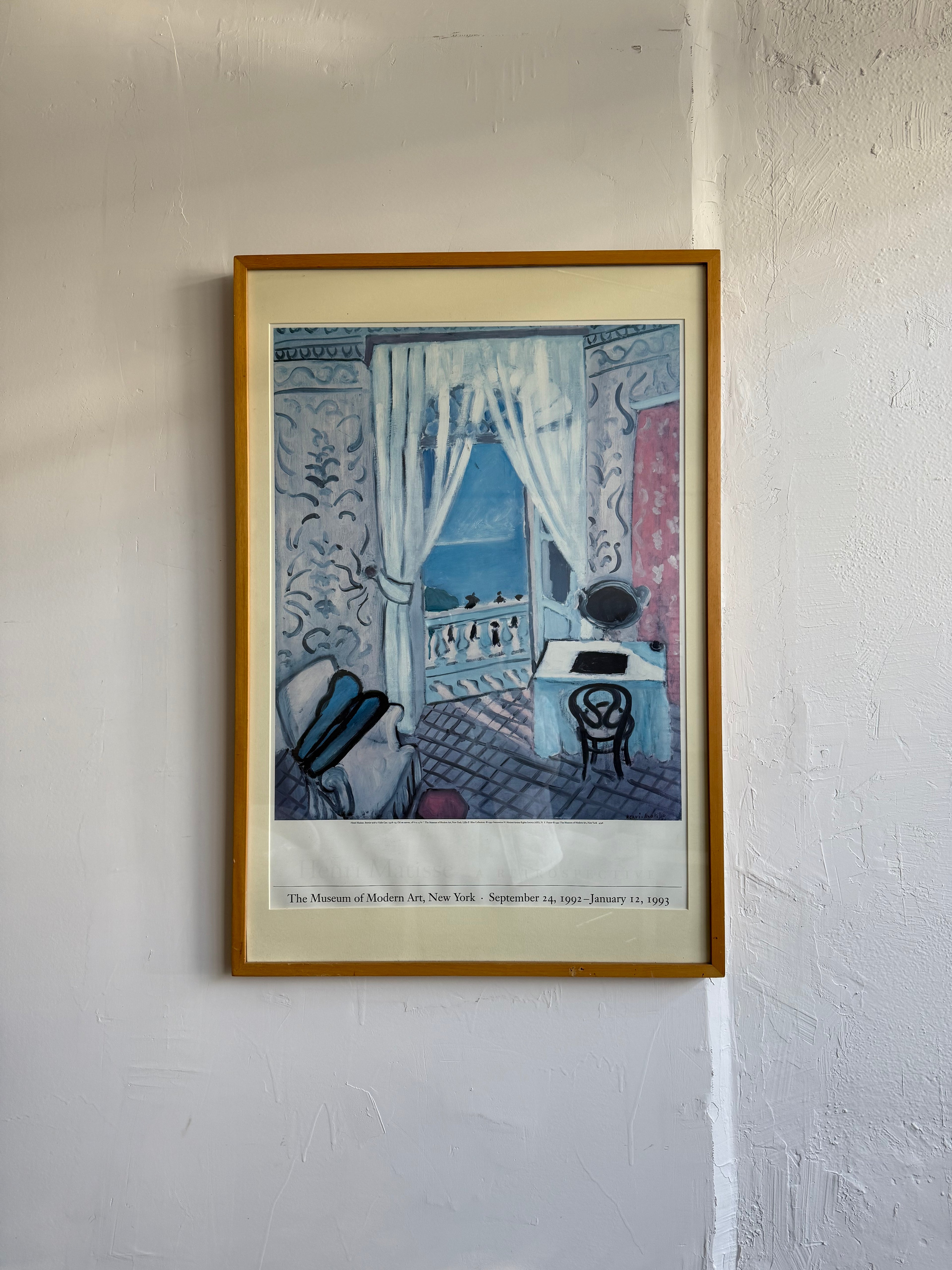 1992 Vintage Henri Matisse MoMA Retrospective Poster “Interior with a Violin Case”