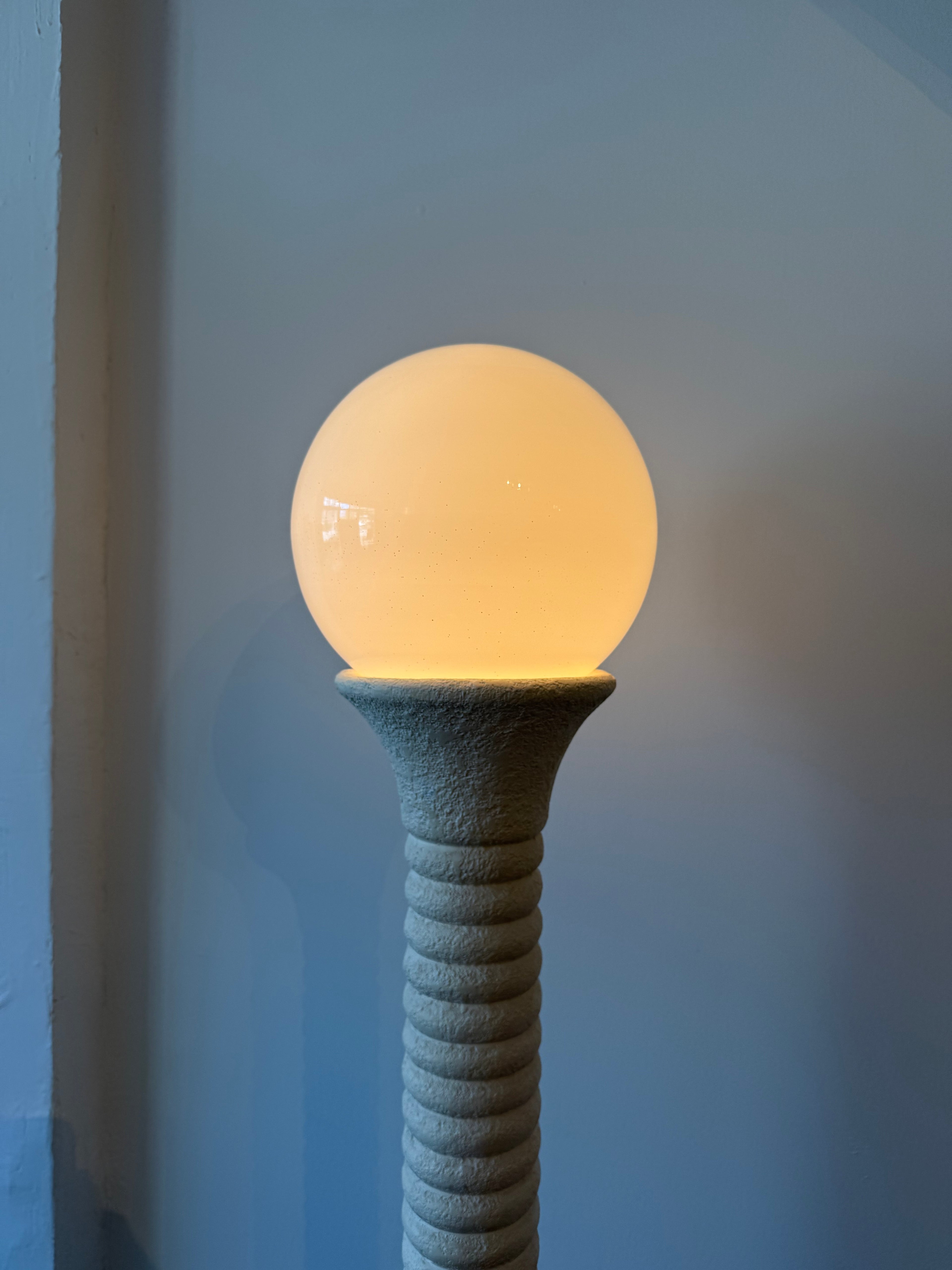 1980’s Italian Ribbed Pilar Floor Lamp by Relco Milano