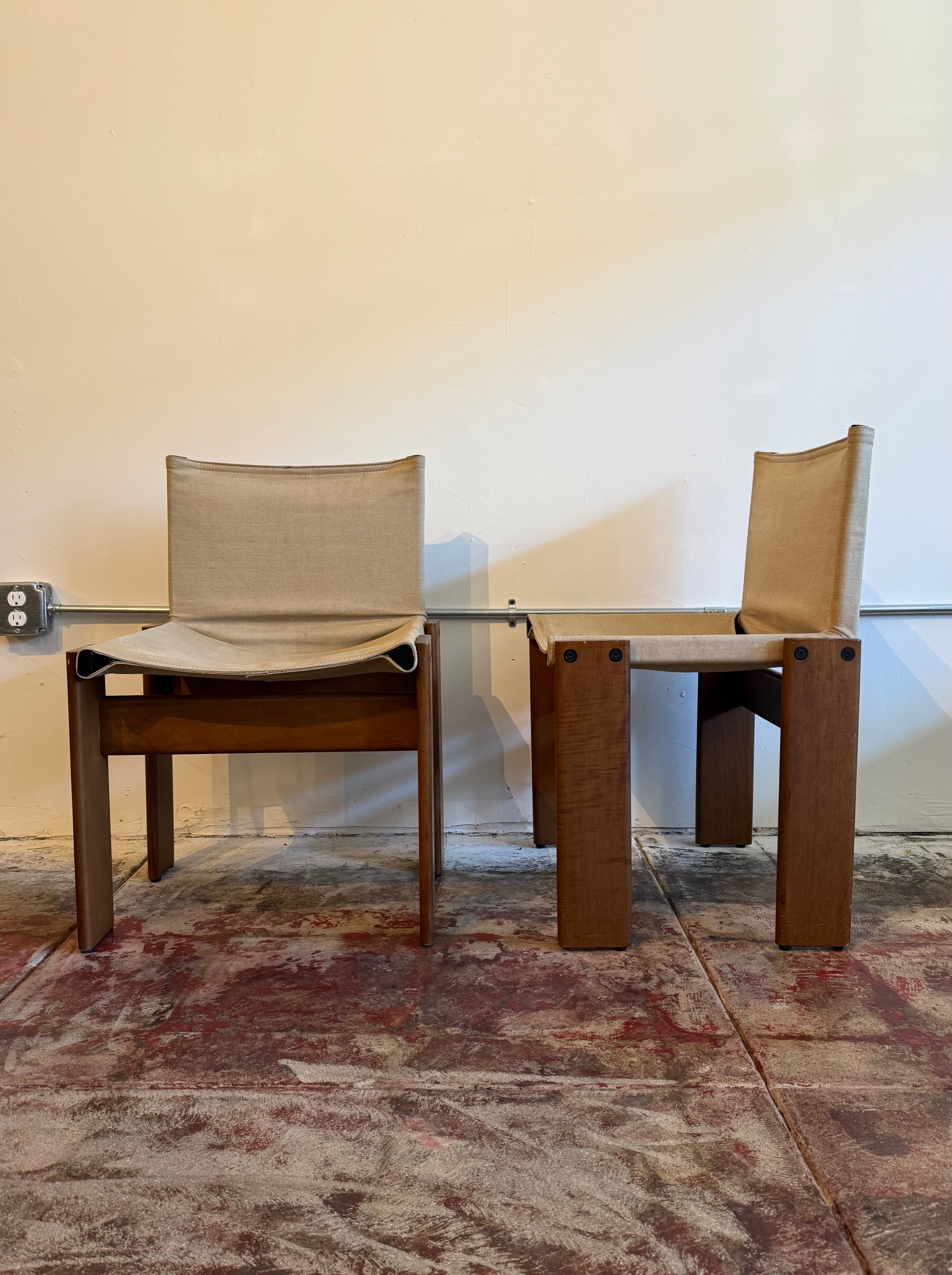 1970’s Afra & Tobia Scarpa Monk Chairs for Molteni