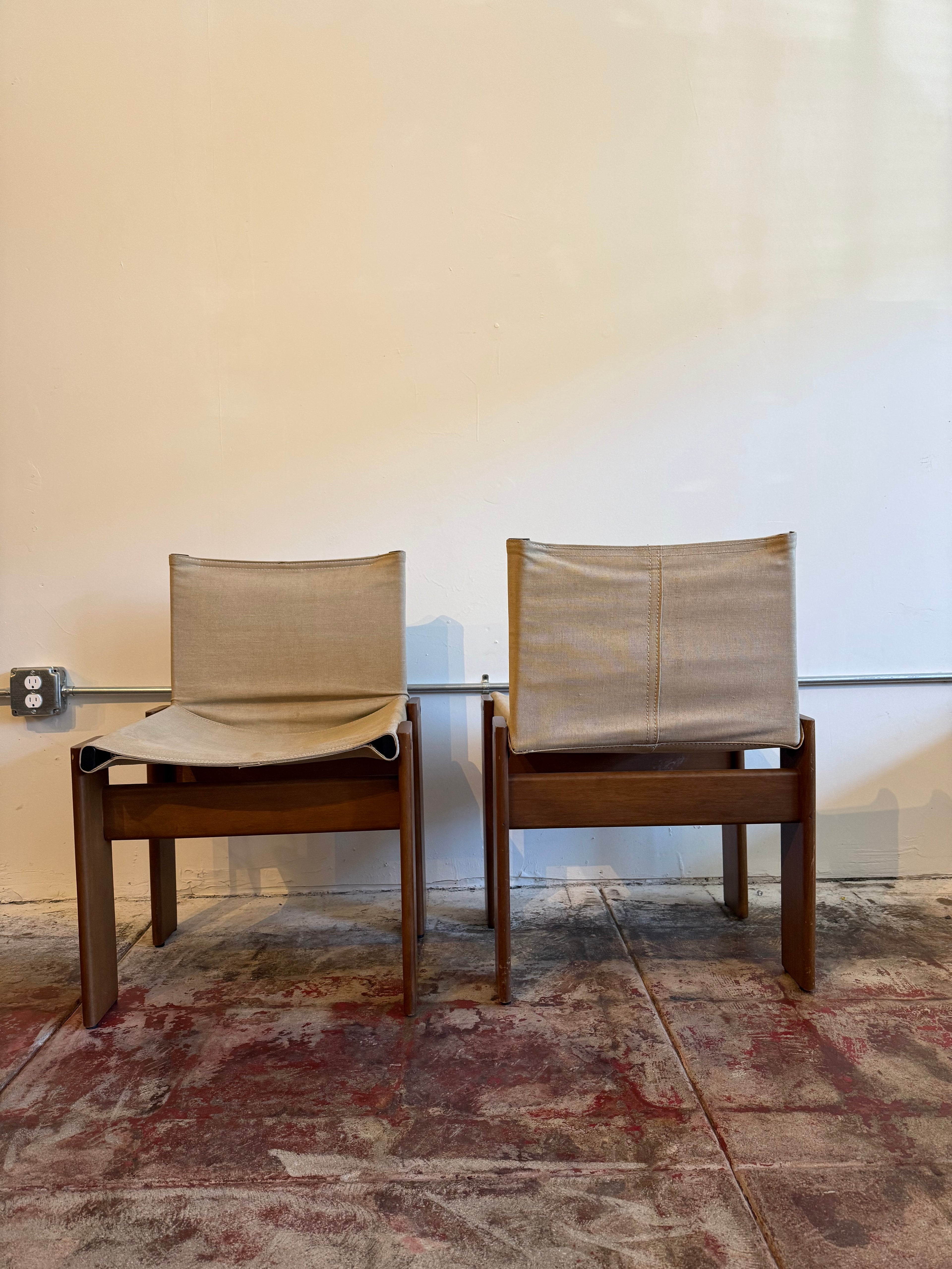 1970’s Afra & Tobia Scarpa Monk Chairs for Molteni