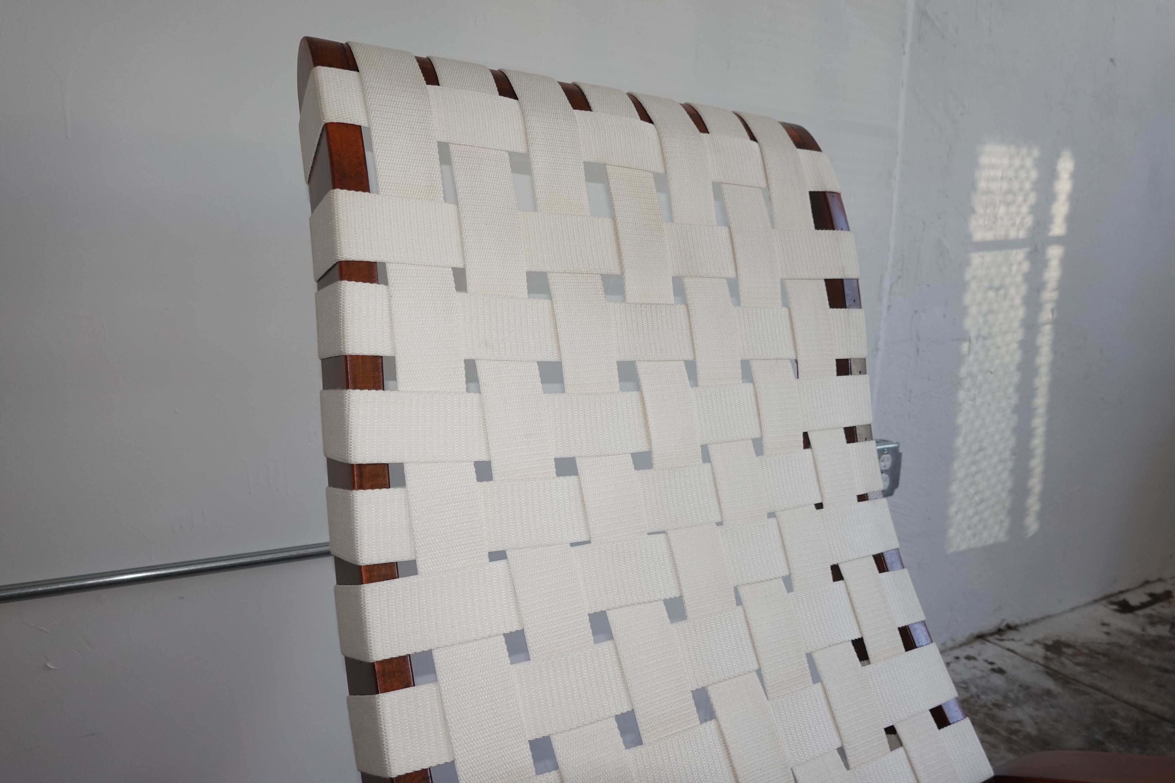 1930s Bentwood & Canvas Modernist Lounge Chair & Ottoman