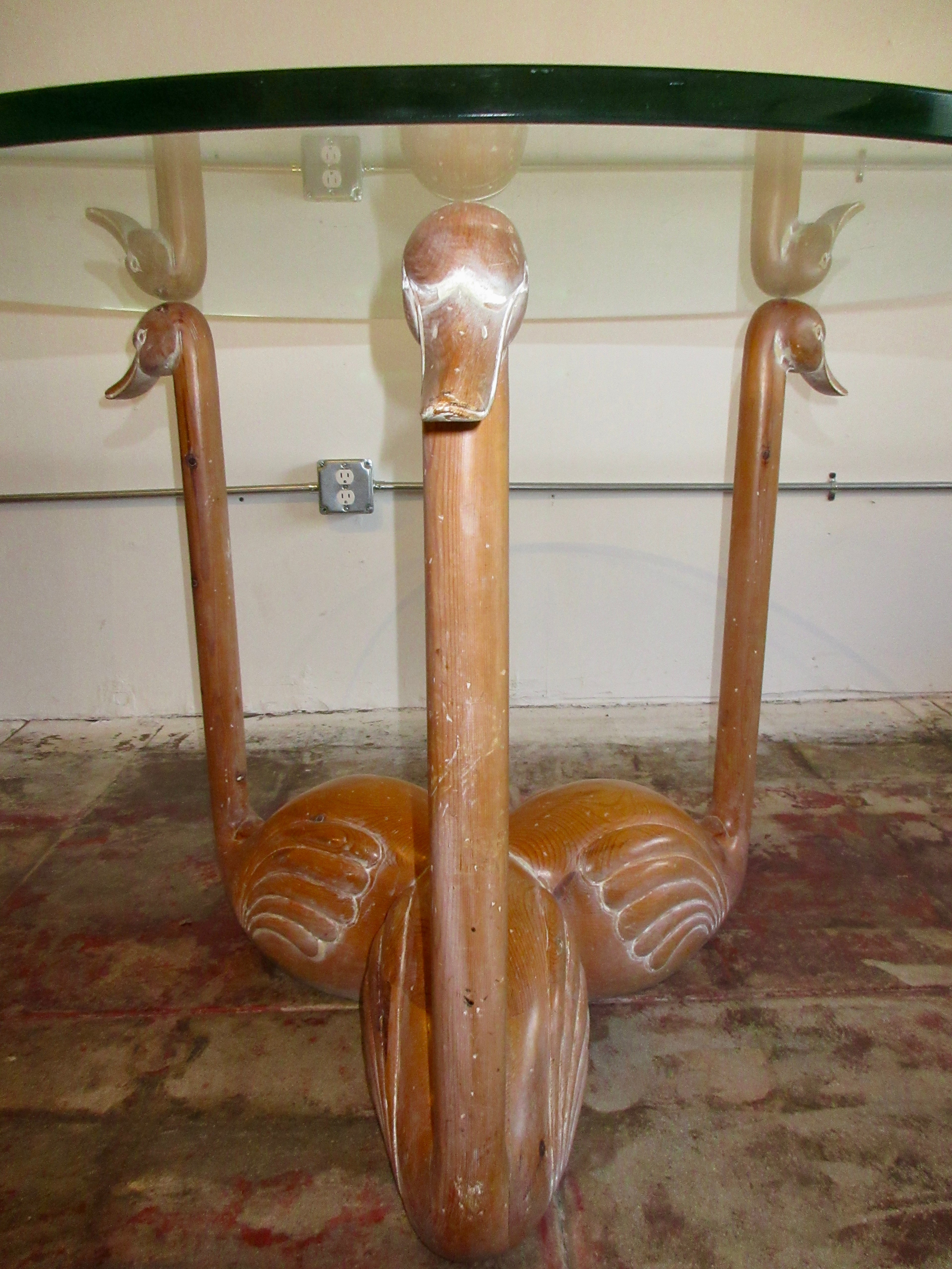 1960’s Swan Dining Table in Carved Solid Oak, Studio A, France