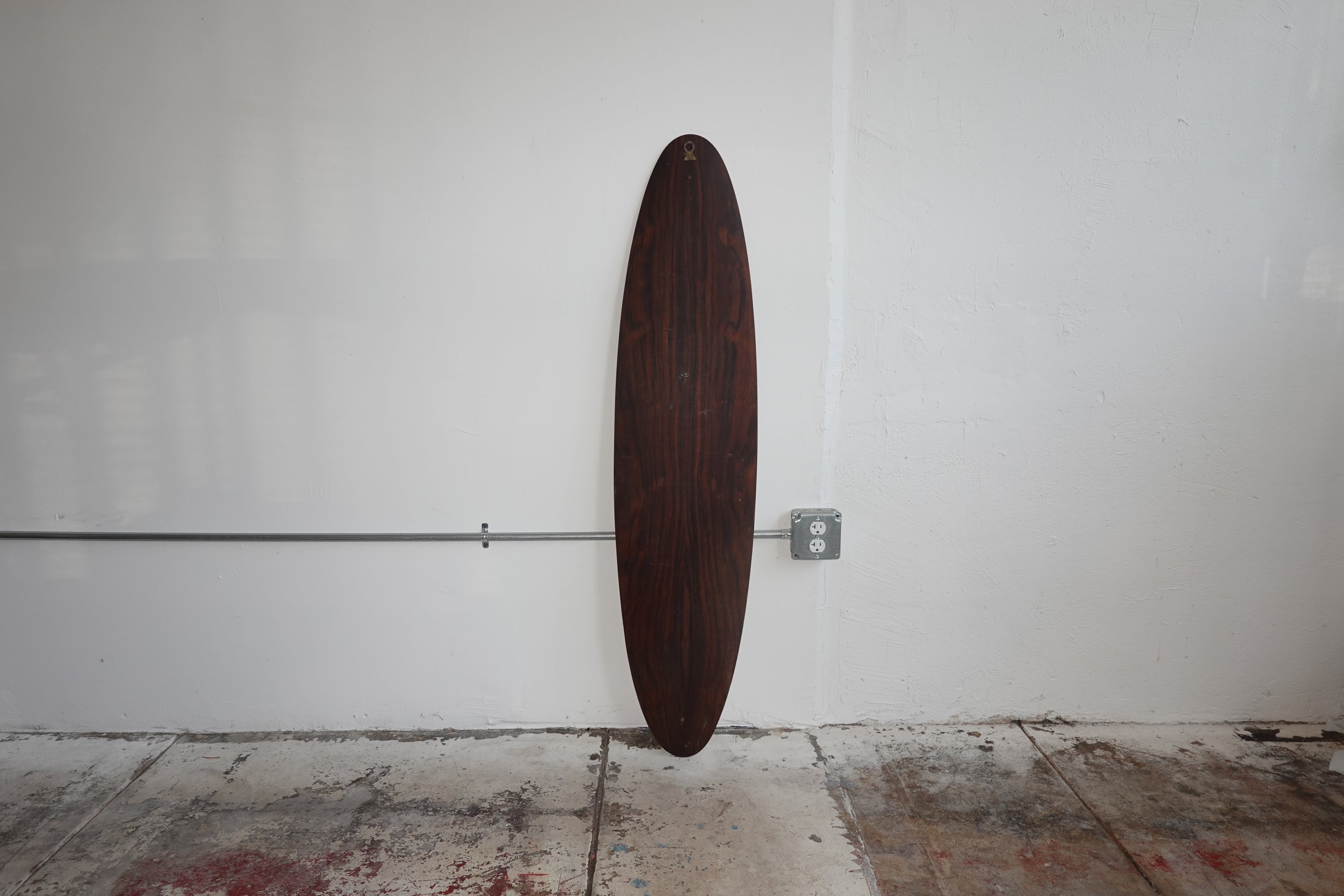 1950s Italian Oval Teak Wood Wall Mirror