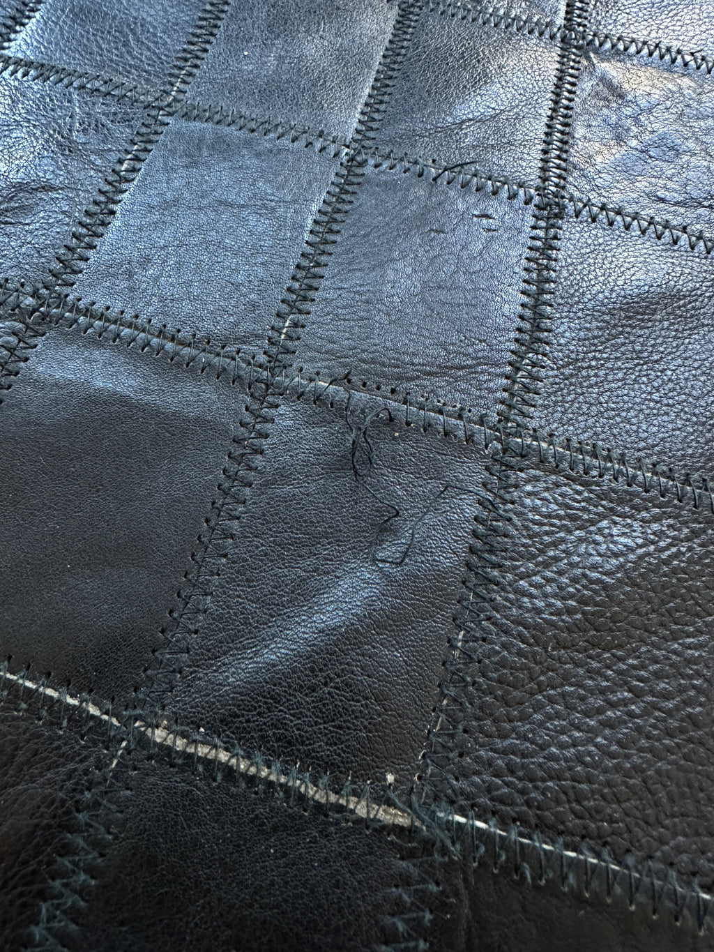 1960s Georges Adrien Tigien Daybed & Ottoman in Patchwork Leather