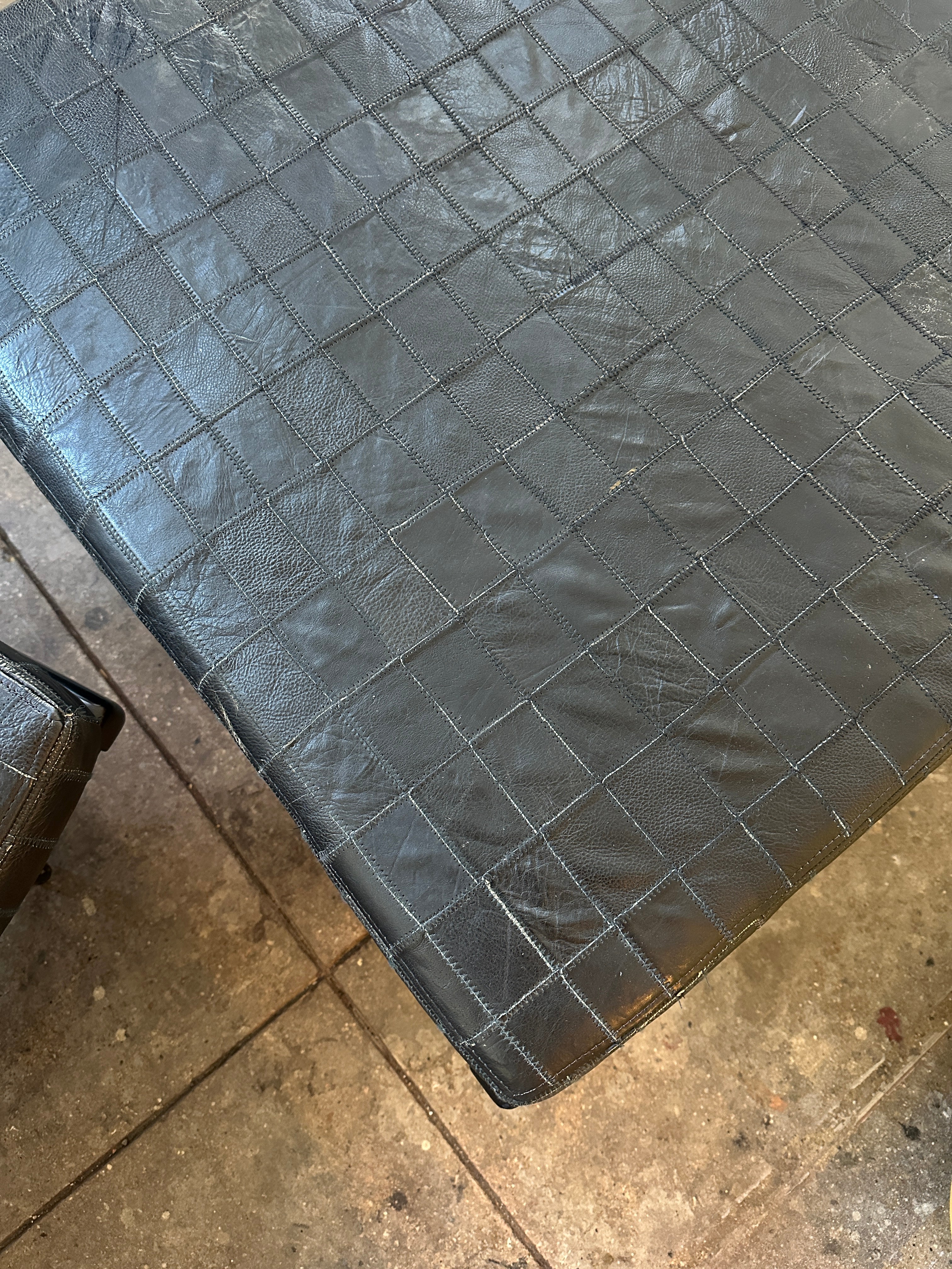 1960s Georges Adrien Tigien Daybed & Ottoman in Patchwork Leather