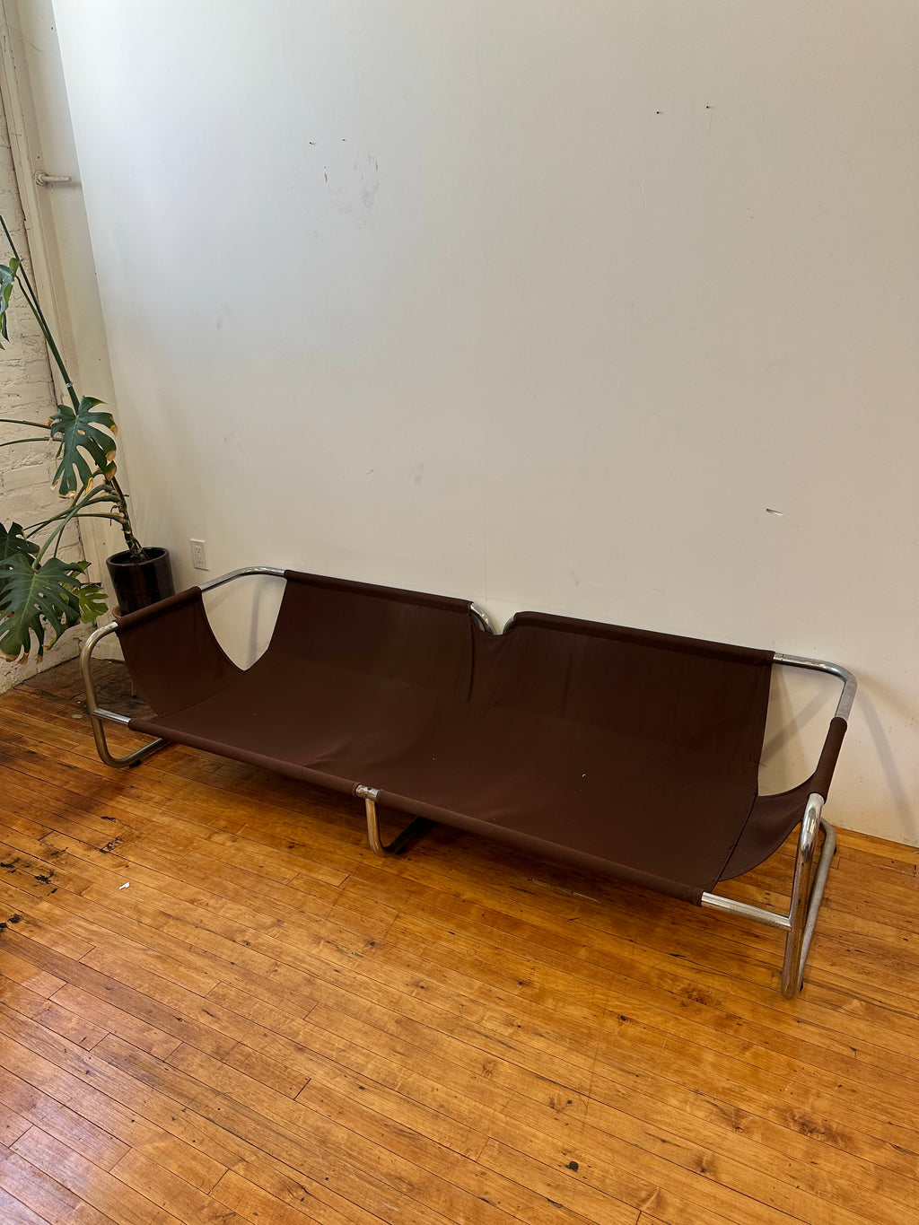 1970s Leolux Patchwork Leather Sling Sofa