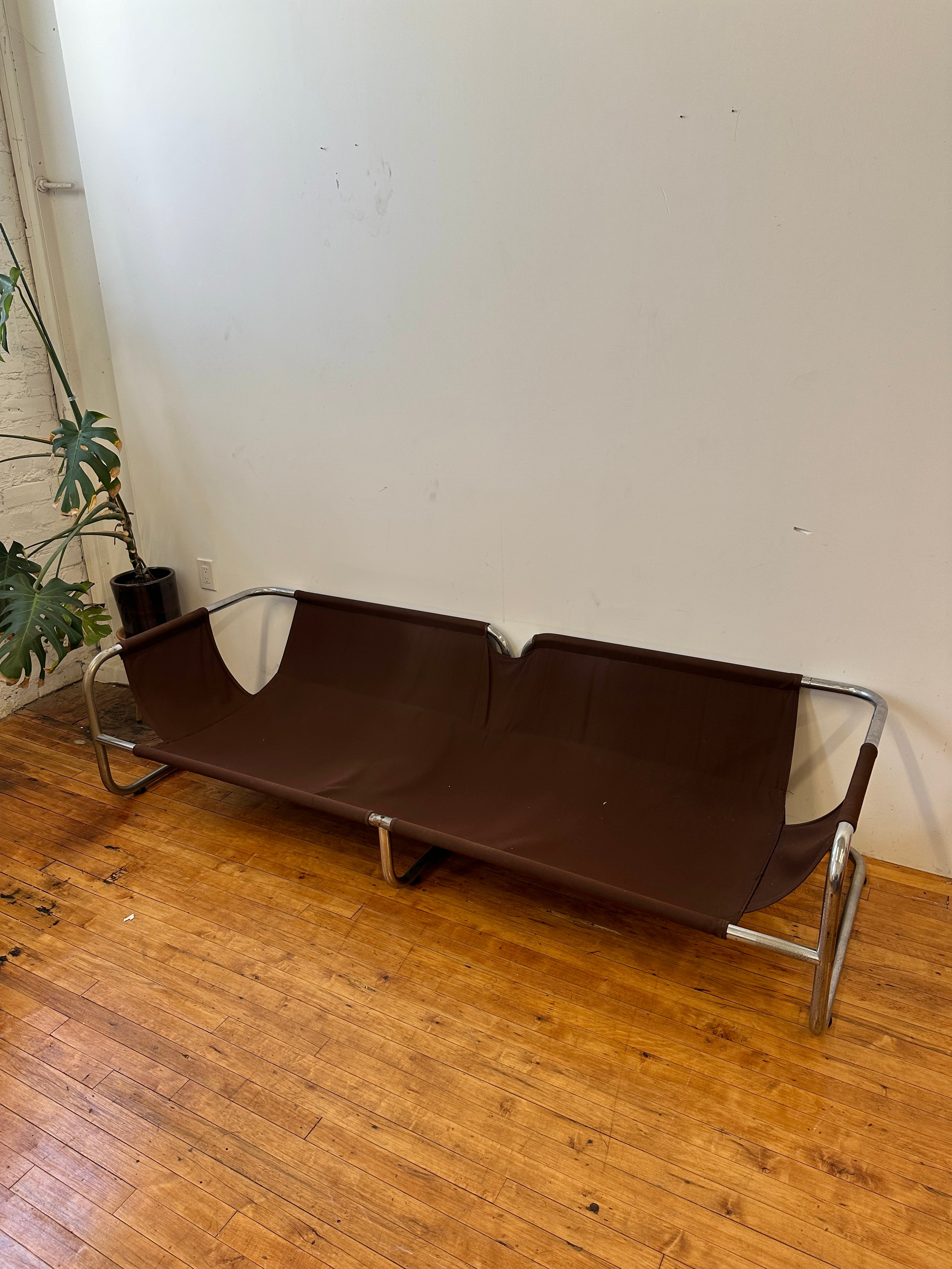 1970s Leolux Patchwork Leather Sling Sofa