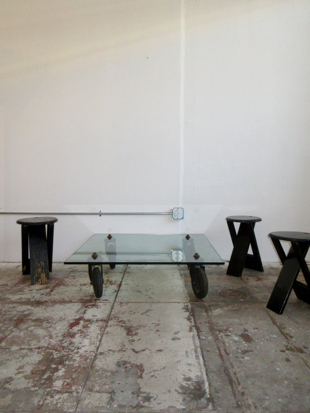 1980s Gae Aulenti Tavolo Con Ruote XXL for Fontana Arte